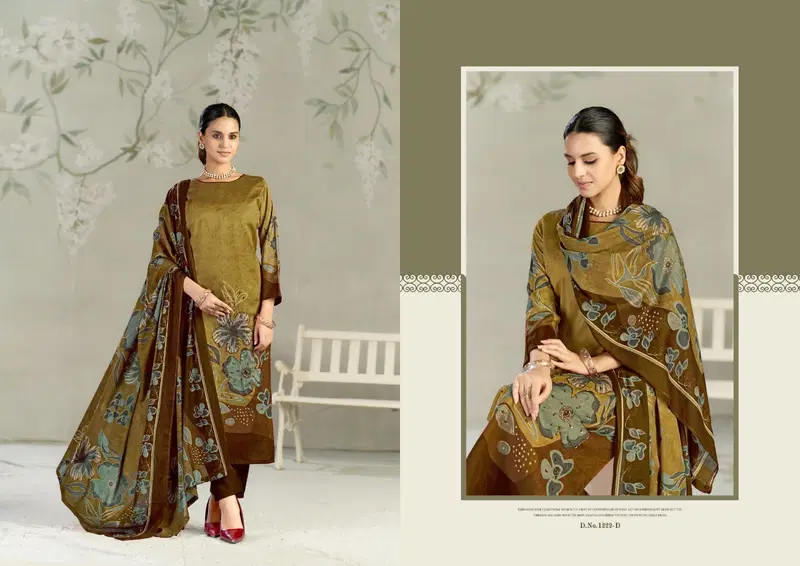Radhika Azara Kayka 1222 A To D Jam Cotton Print Handwork Dress Material