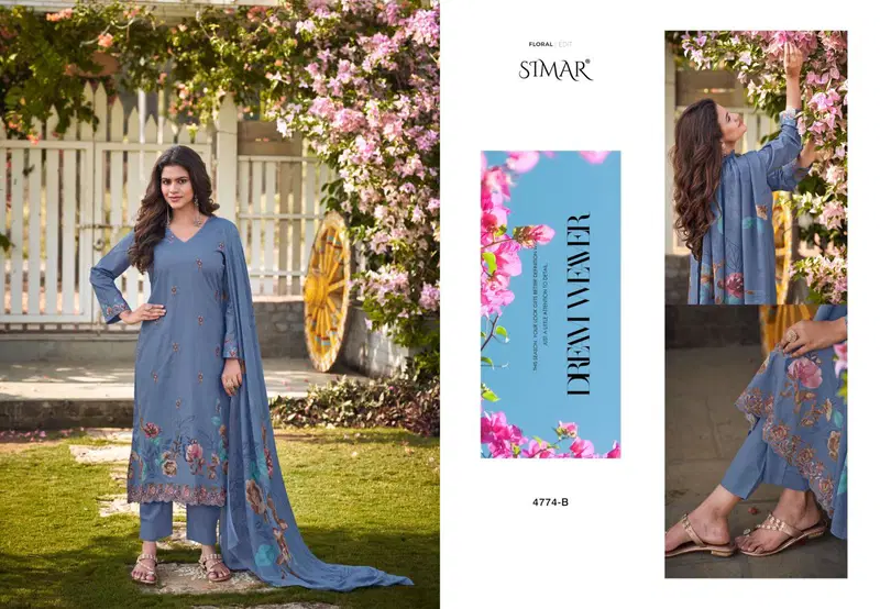Simar Glossy Aleena Cotton Embroidered Salwar Kameez