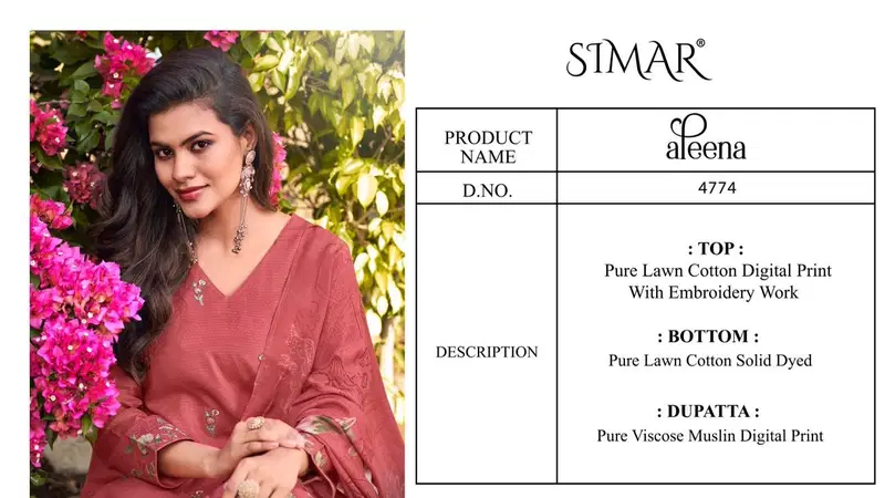 Simar Glossy Aleena Cotton Embroidered Salwar Kameez