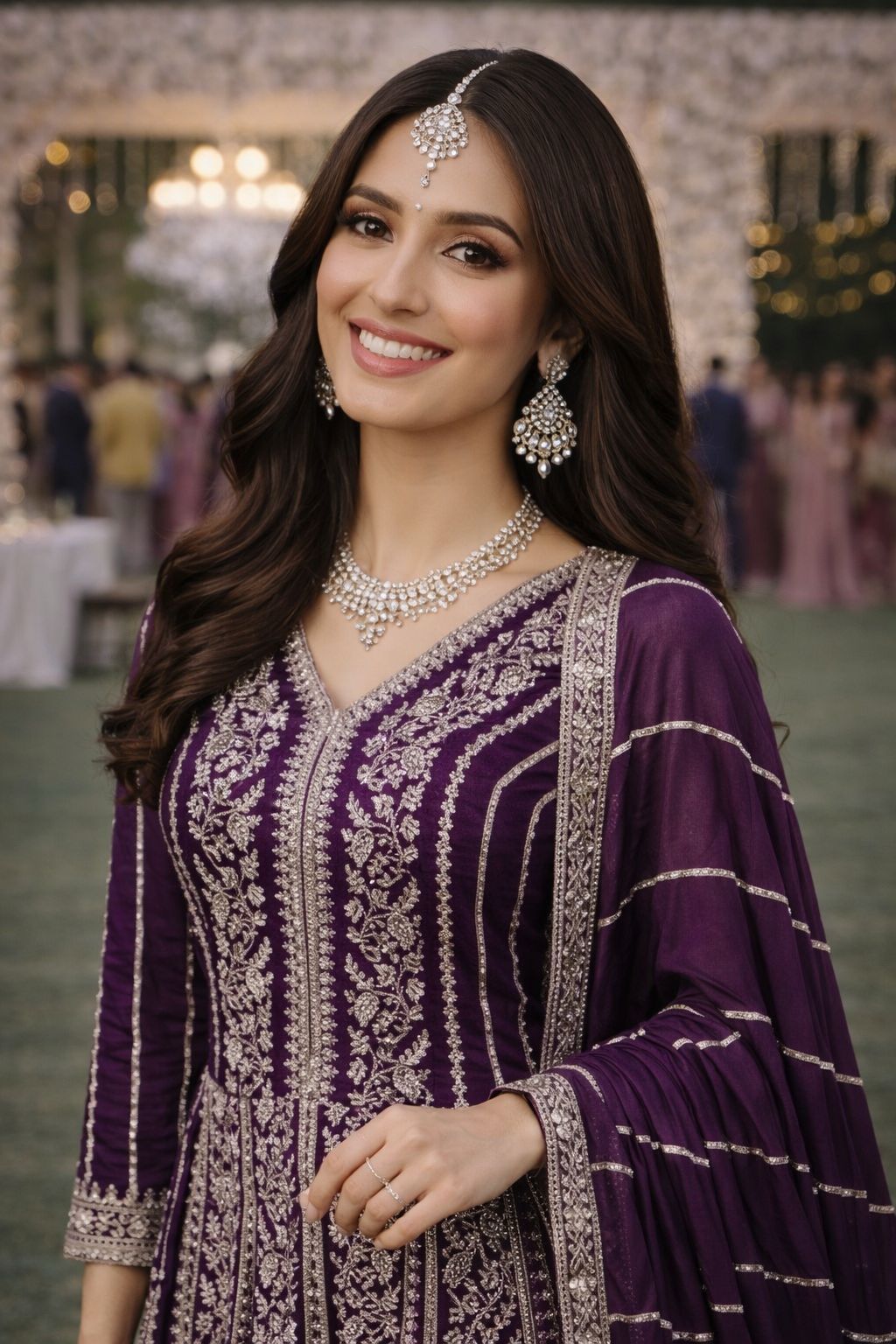 Mrudangi Maahi Chinon With Embroidered Gown With Dupatta