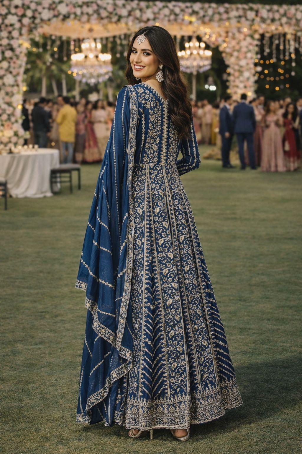 Mrudangi Maahi Chinon With Embroidered Gown With Dupatta