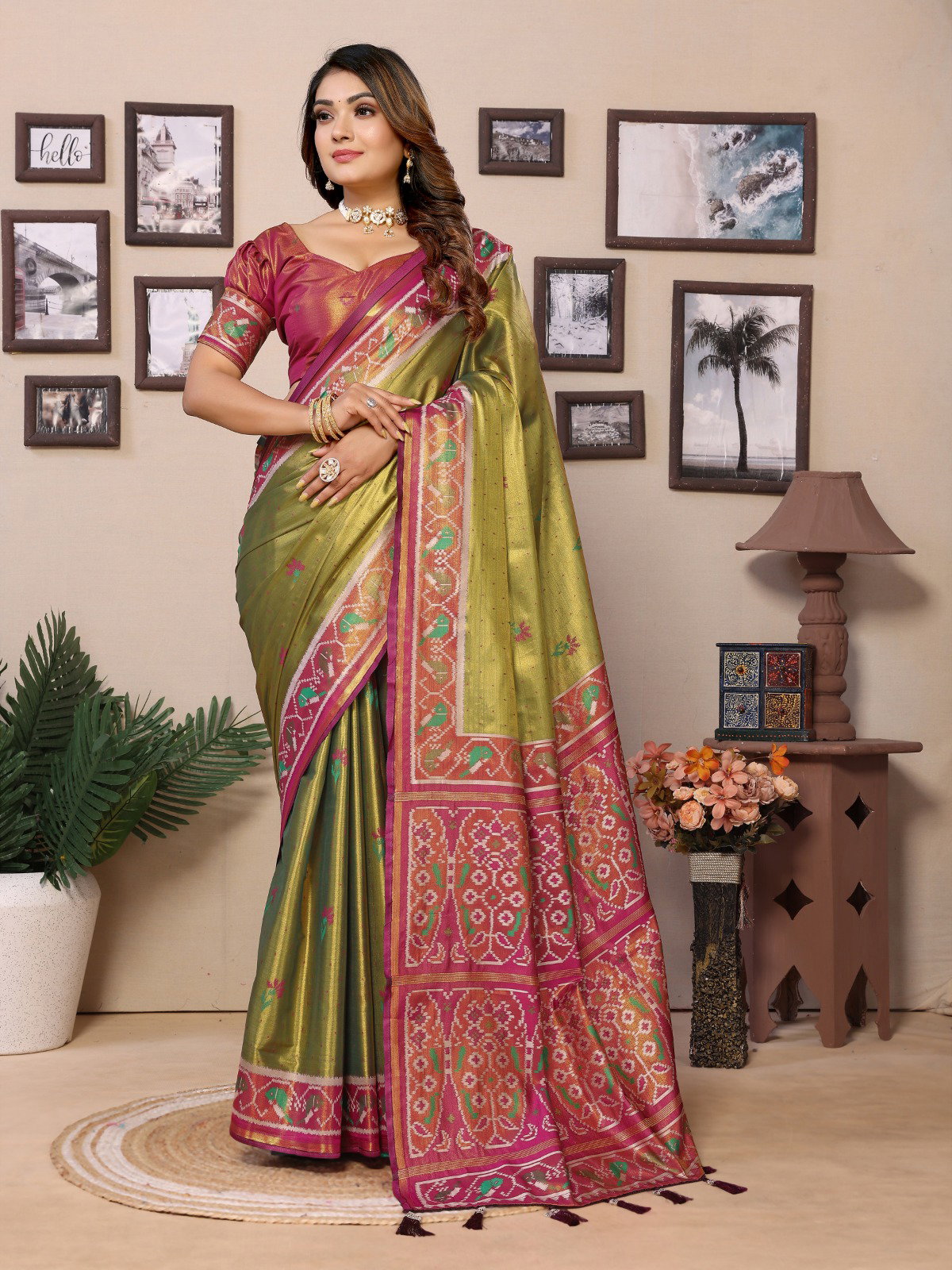 Lekha Vc Surekha Banarasi Tissue Silk All Over Weaving Buttie Saree