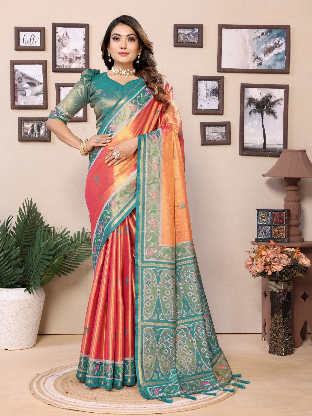 Lekha Vc Surekha Banarasi Tissue Silk All Over Weaving Buttie Saree