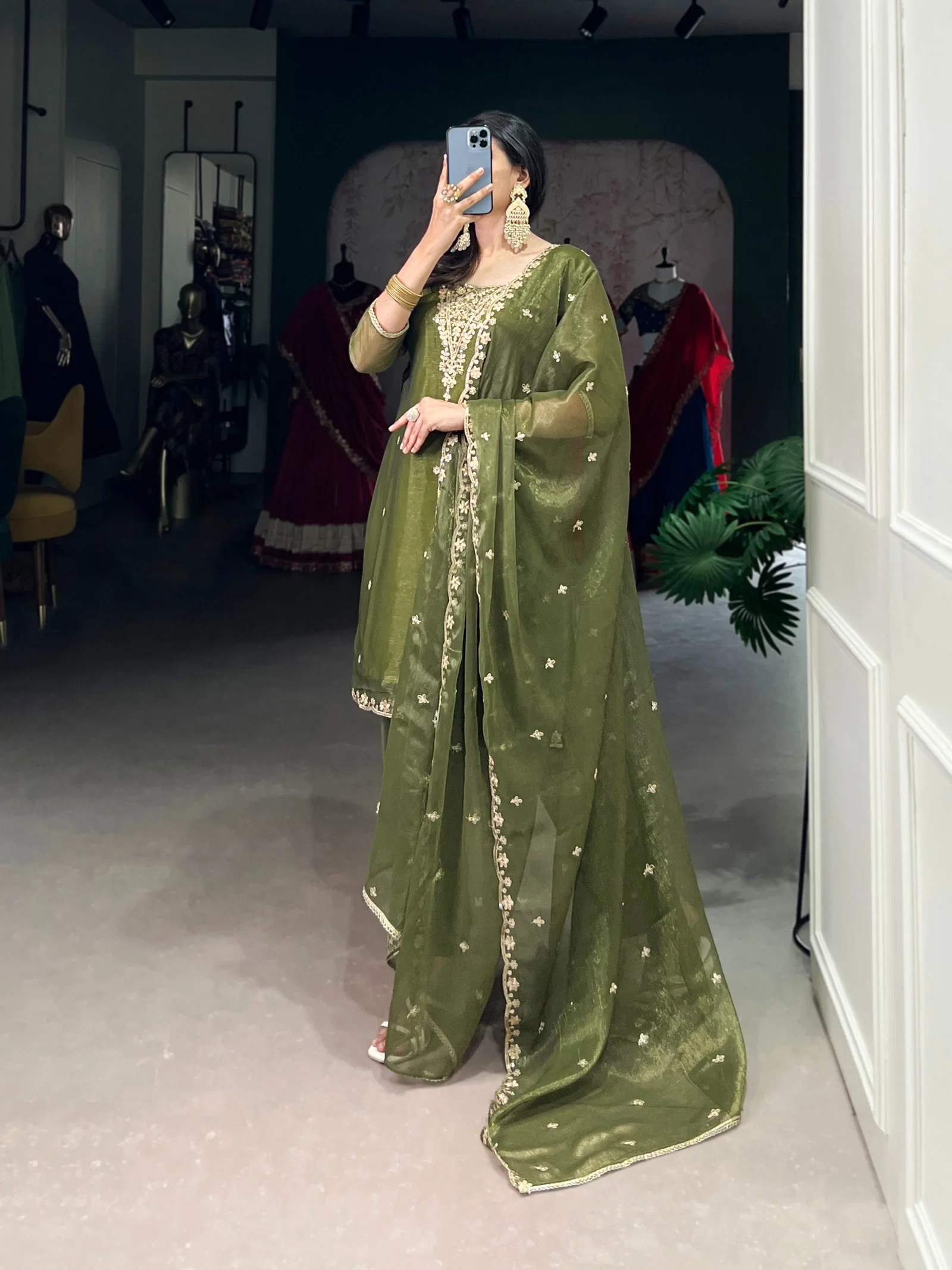 Lekha YF 3033 Gold Coin Sequins Kurti Pant And Dupatta Collection