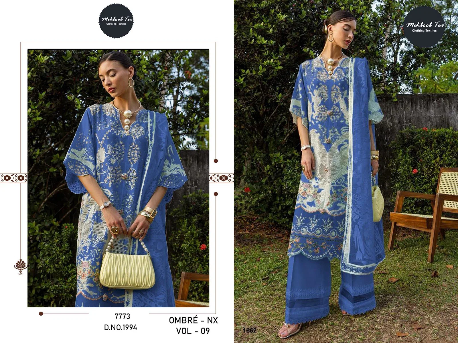 Mehboob Tex Ombre Nx Vol 9 Cotton With Embroidered Salwar Kameez
