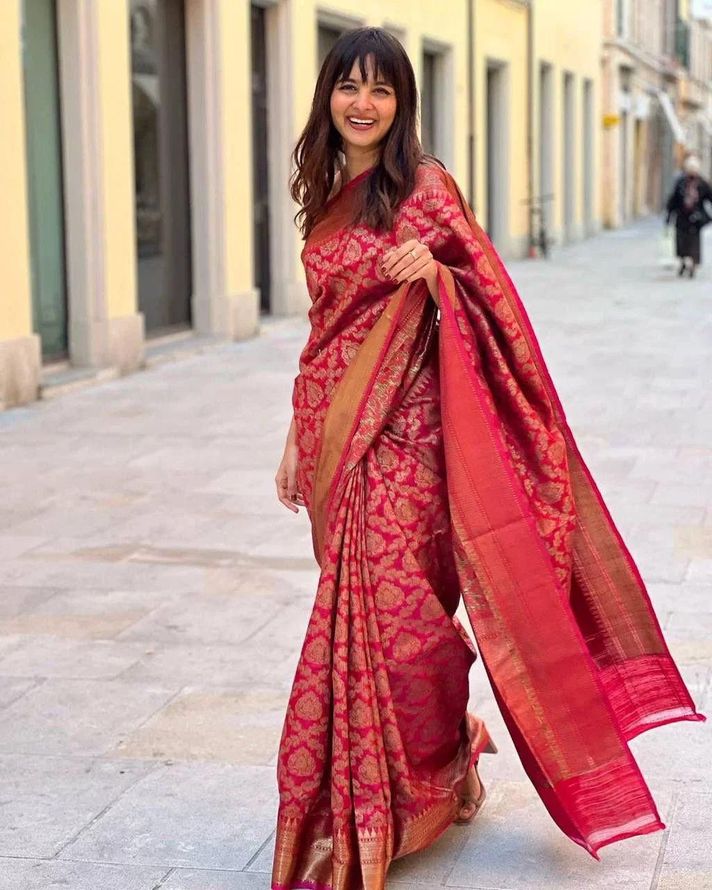 Soft Silk 4093 Lichi Silk jacqaurd Work Saree Collection
