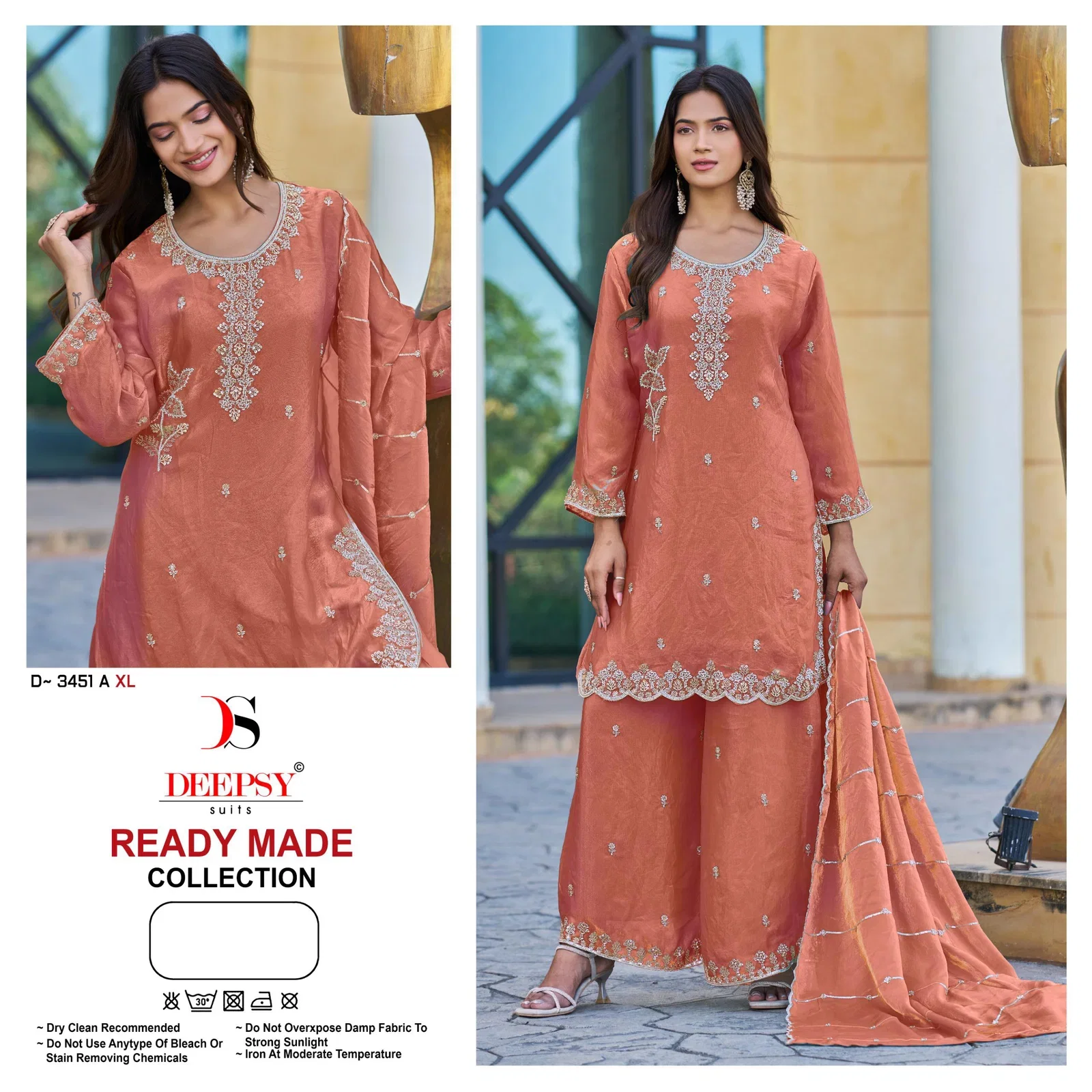 Deepsy D 3451 Readymade Fandy Satin Beats Worked Salwar Kameez