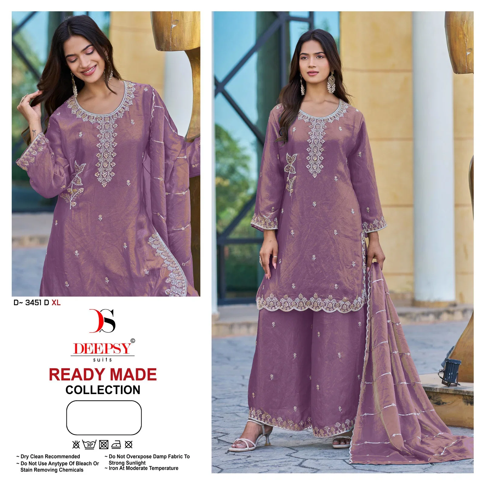 Deepsy D 3451 Readymade Fandy Satin Beats Worked Salwar Kameez