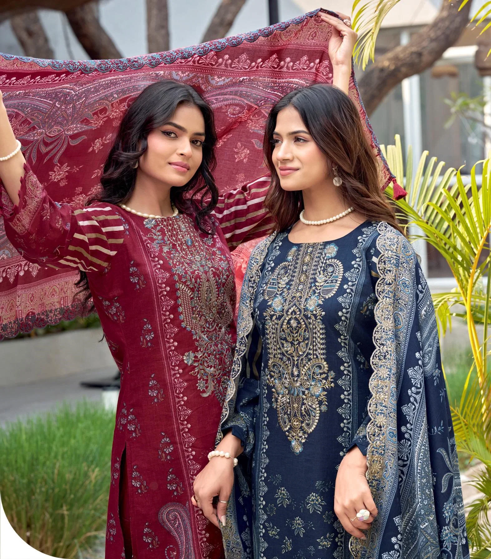 Riaz Arts Bin Saeed 01 To 06 Cambric Cotton Embroidered Dress Material