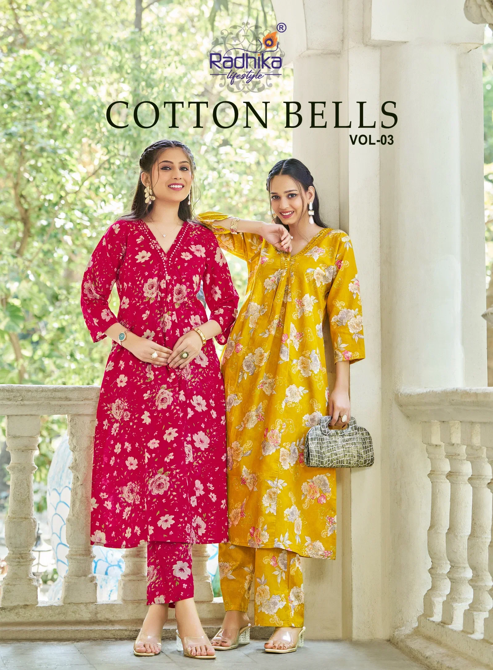 Radhika Cotton Bells Vol 3 Cotton Foil Printed Kurti With Bottom Collection