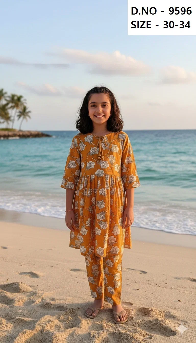 Summer 9596 And 9597 Rayon Printed Kids Co Ord Set Collection