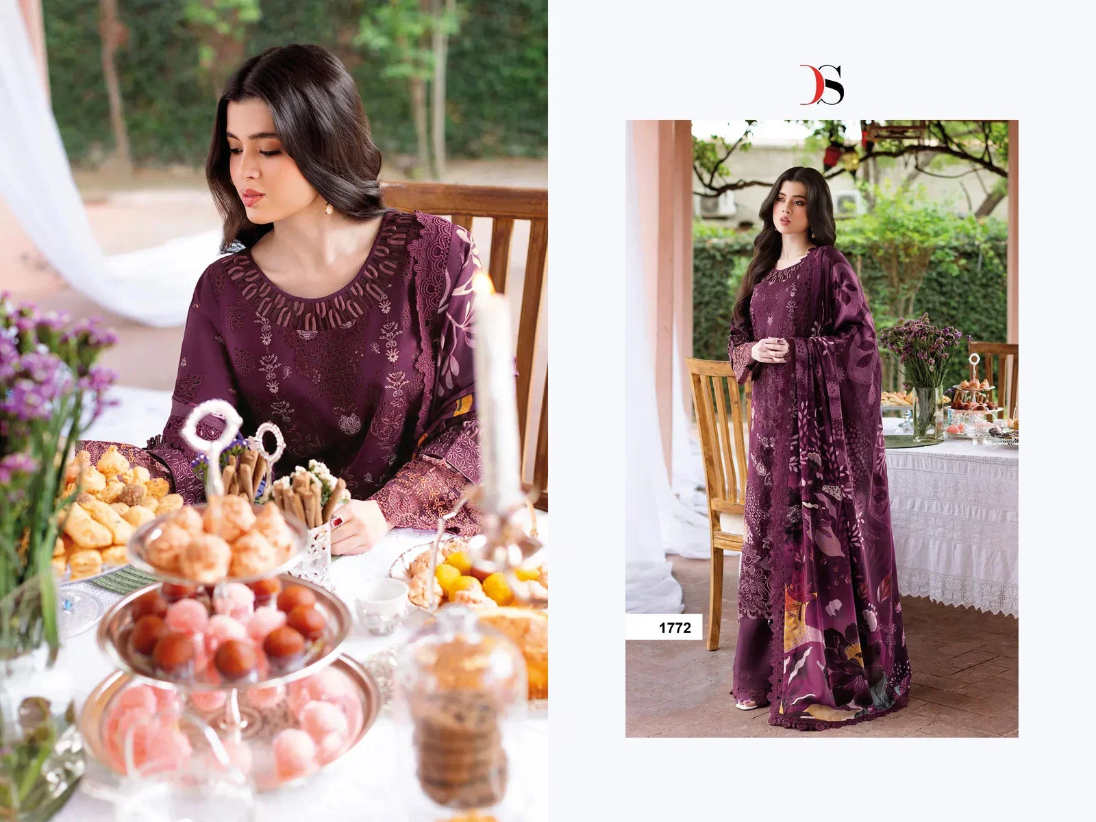 Deepsy Ramsha 1771 To 1776 Chiffon Dupatta Cotton Sakwar Kameez