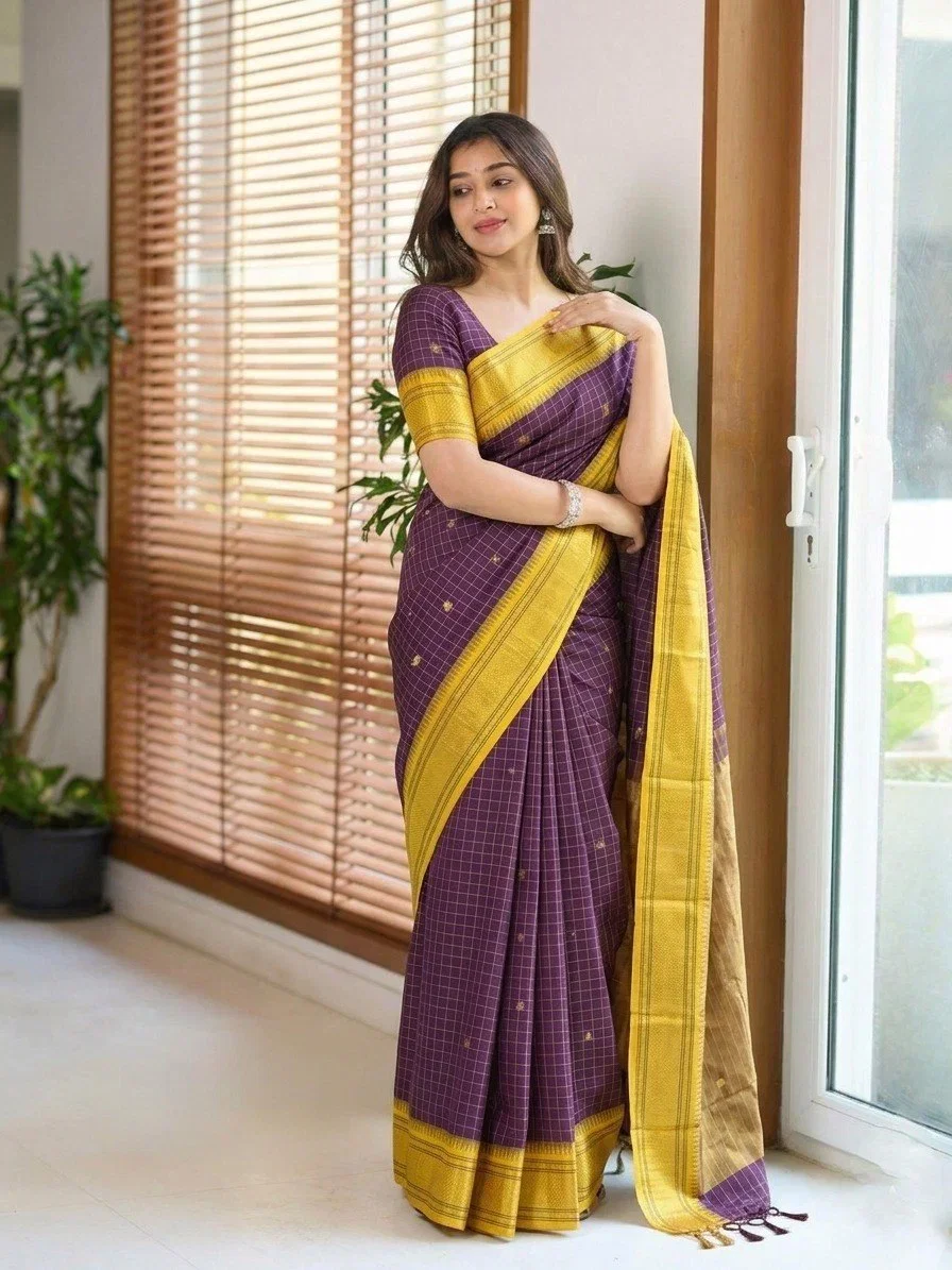 Aab Checks Vol 1 Soft Silk Zari Saree Collection