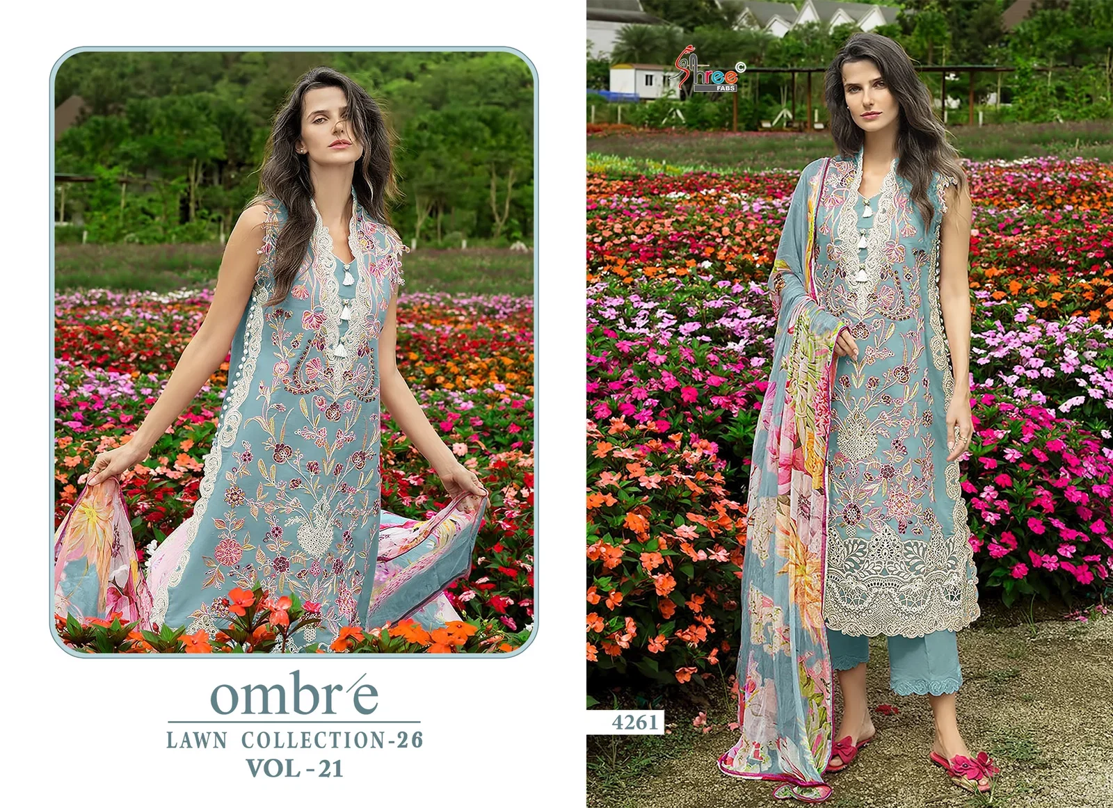 Shree Ombre Lawn Collection 26 Vol 21 Cotton Dupatta Cotton Salwar Kameez