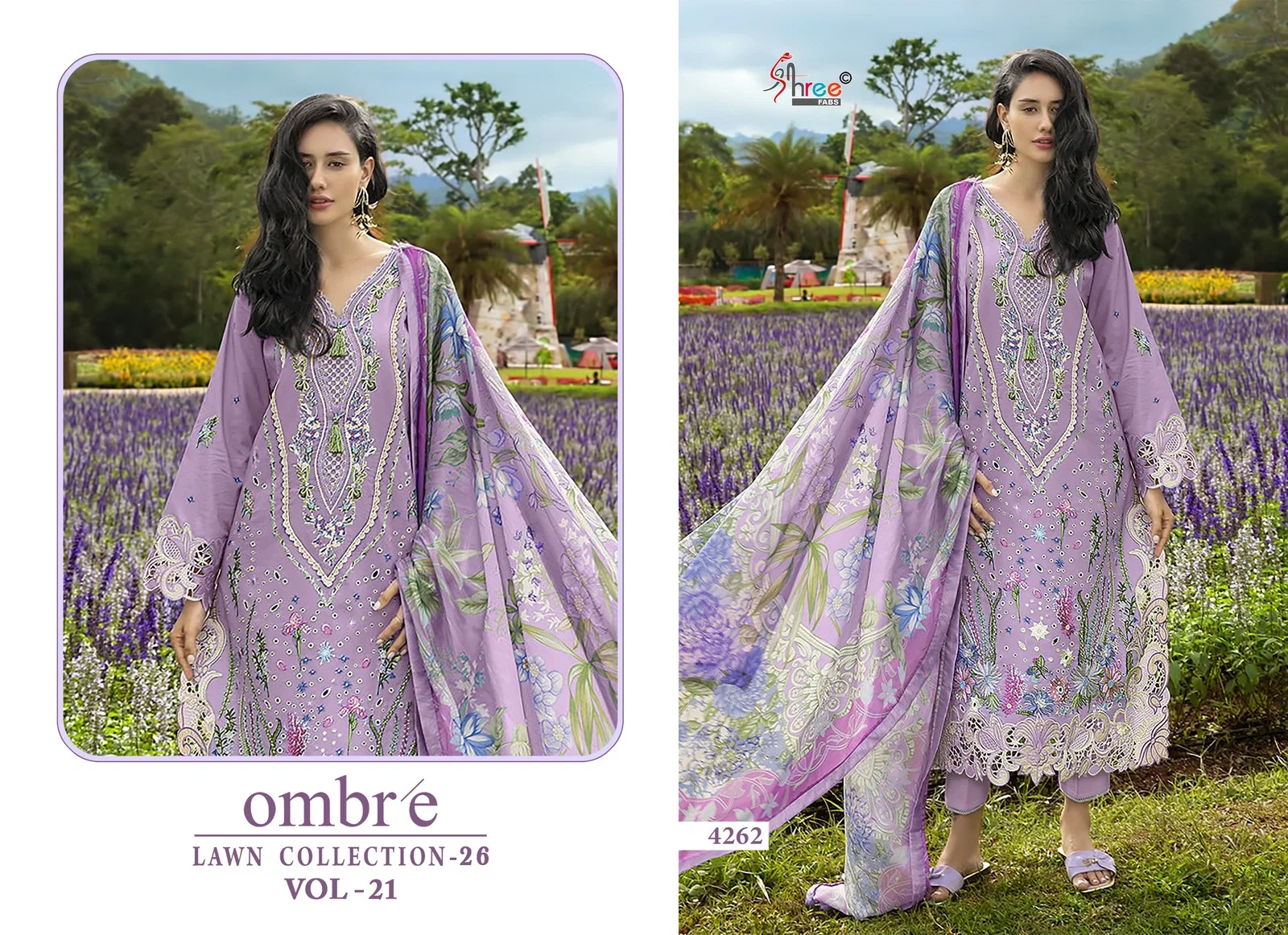 Shree Ombre Lawn Collection 26 Vol 21 Cotton Dupatta Cotton Salwar Kameez