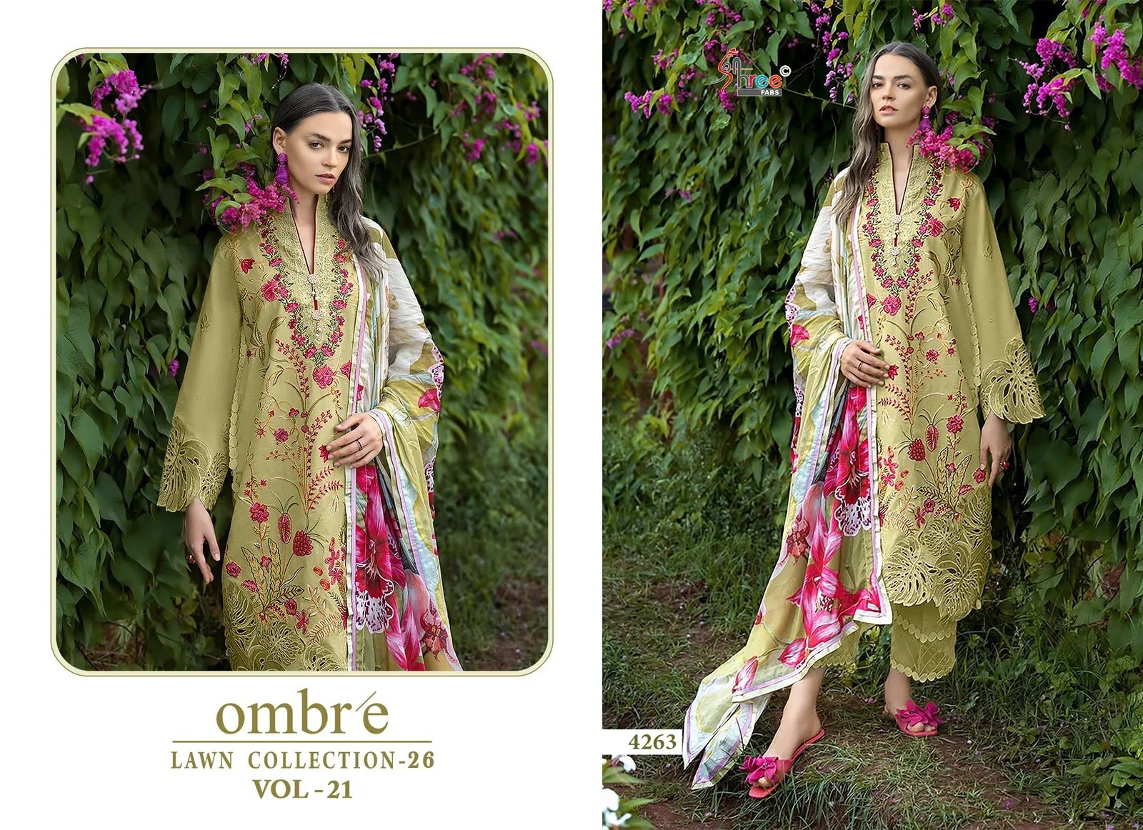 Shree Ombre Lawn Collection 26 Vol 21 Cotton Dupatta Cotton Salwar Kameez
