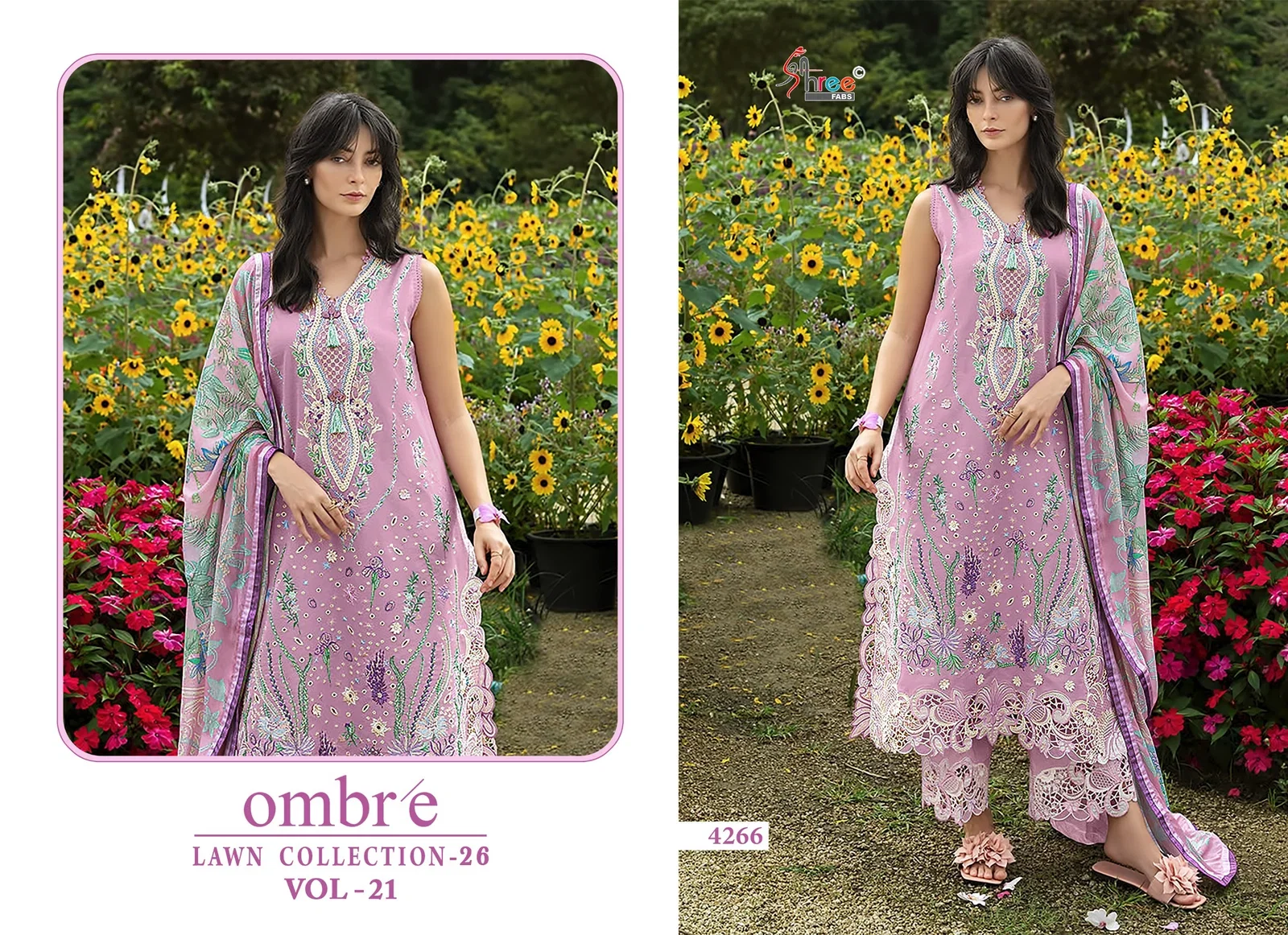 Shree Ombre Lawn Collection 26 Vol 21 Cotton Dupatta Cotton Salwar Kameez