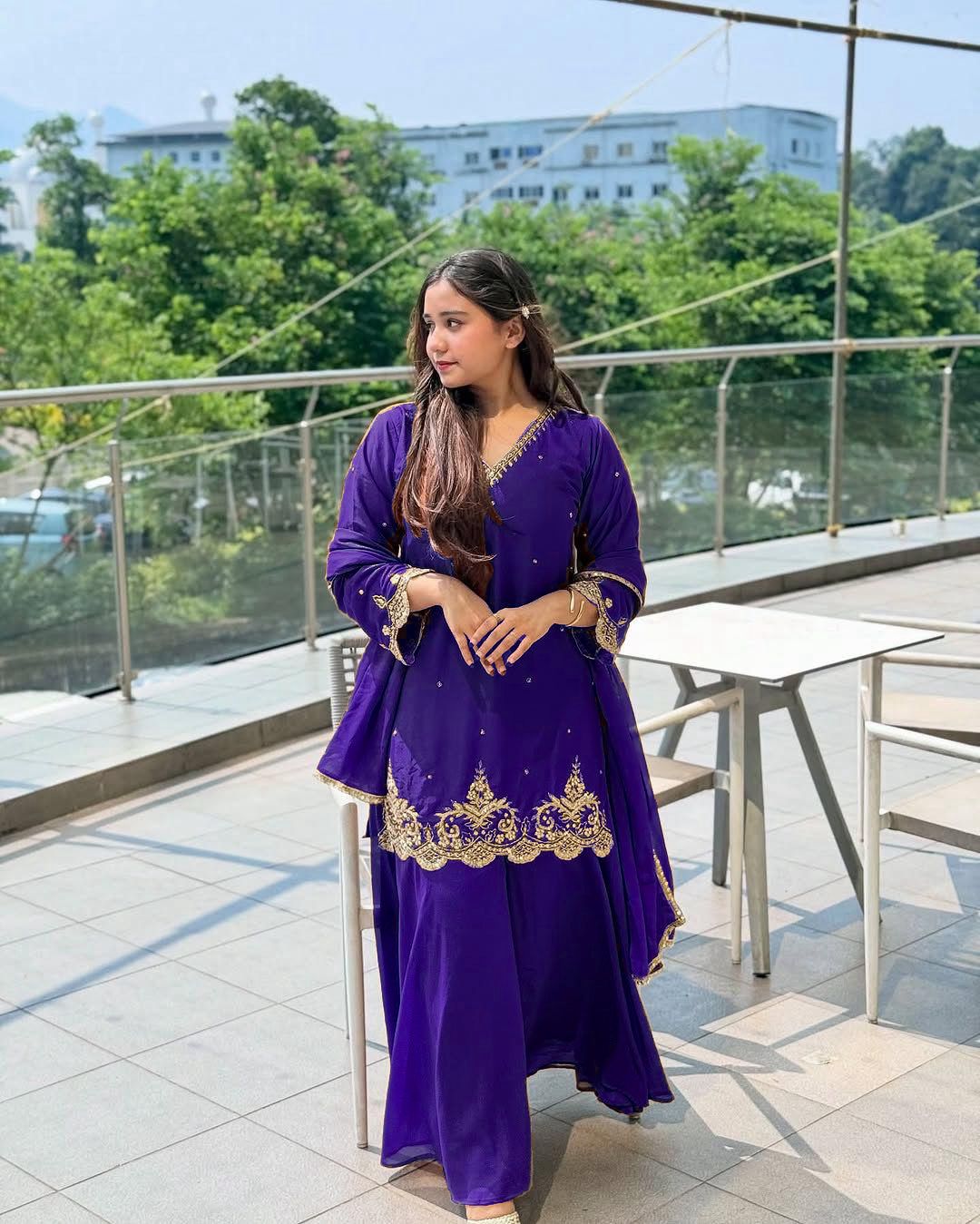 Lekha Sur VLM 274 HEavy Faux Gorgette With Heavy Embroidery Readymade