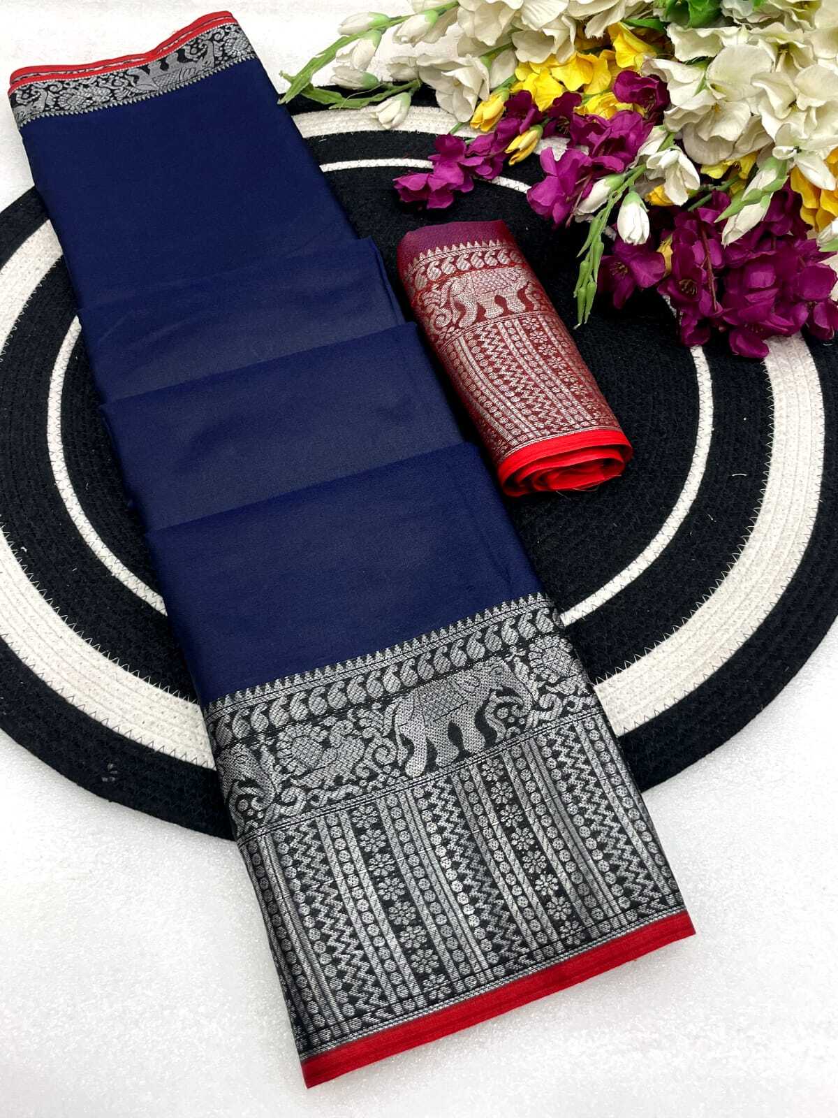 Mahek 221 Party Wear Embroidery Work Banarasi Silk Saree with Un Stitched Blouse