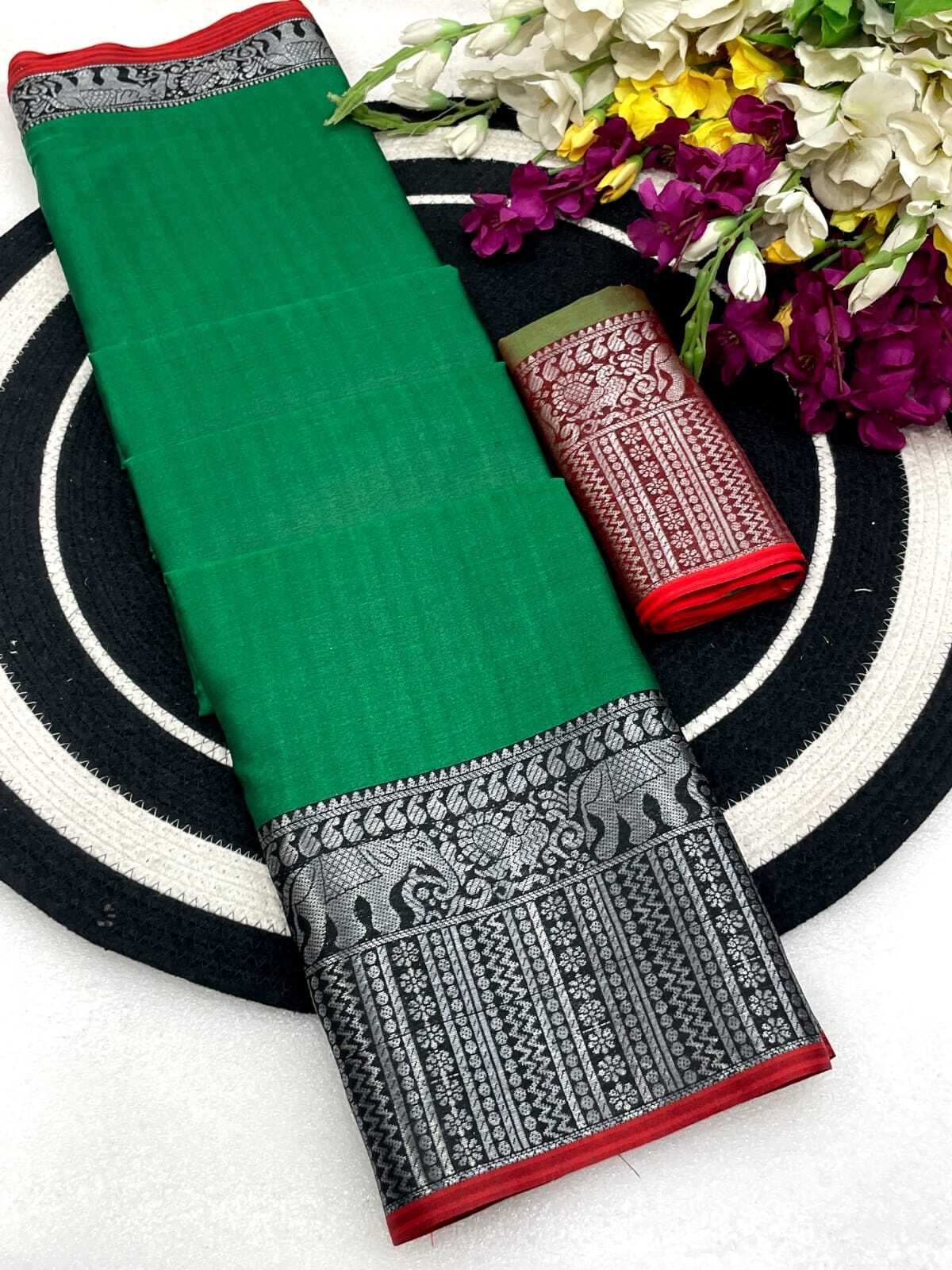 Mahek 221 Party Wear Embroidery Work Banarasi Silk Saree with Un Stitched Blouse