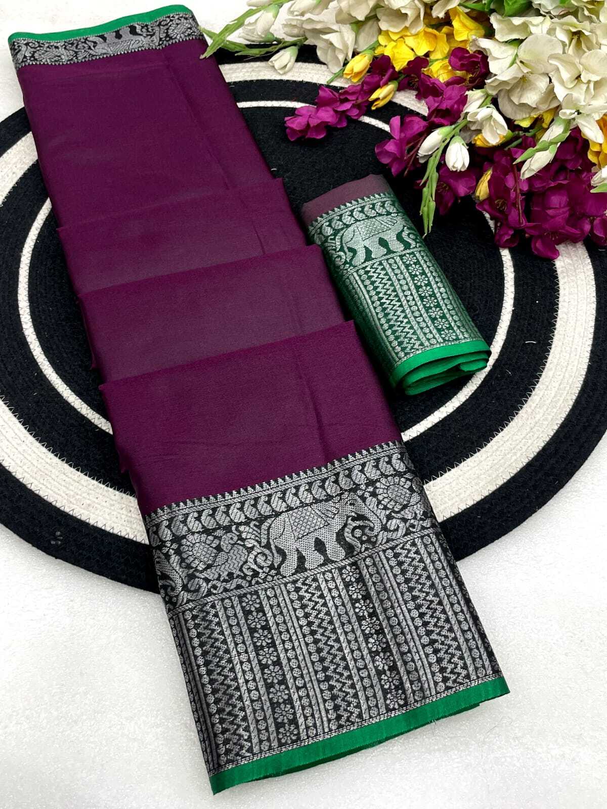 Mahek 221 Party Wear Embroidery Work Banarasi Silk Saree with Un Stitched Blouse