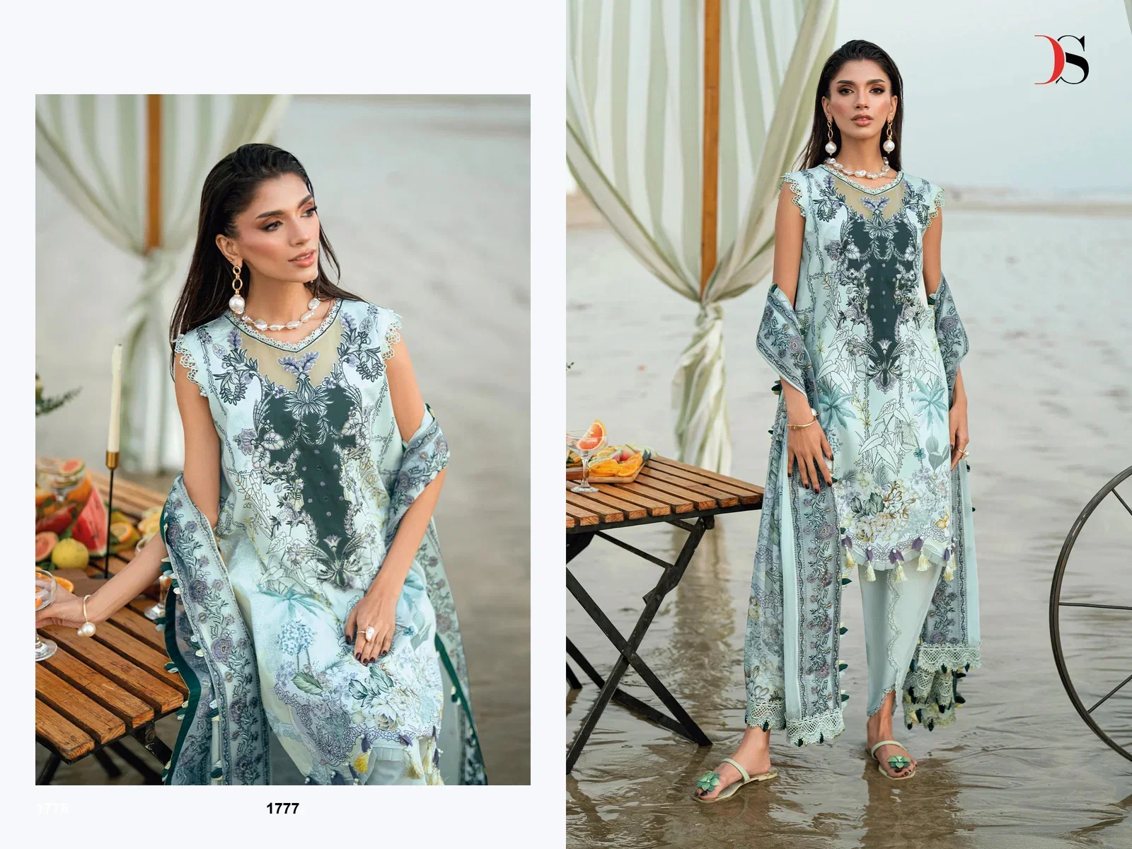 Deepsy Jade Needle Wonder Vol 5 Chiffon Dupatta Cotton Embroidered Salwar Kameez