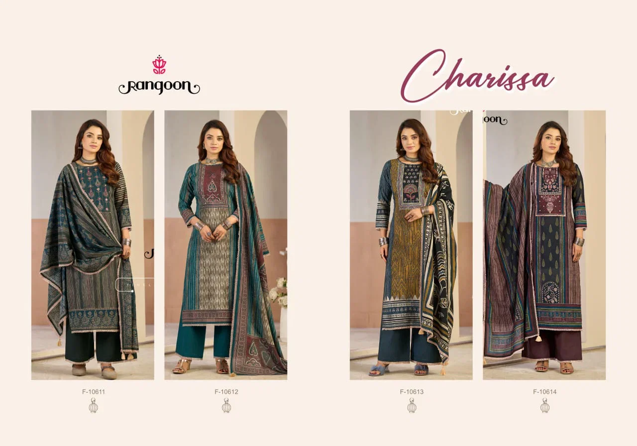Rangoon Charissa Viscose Cotton Digital Printed Kurti With Bottom Dupatta