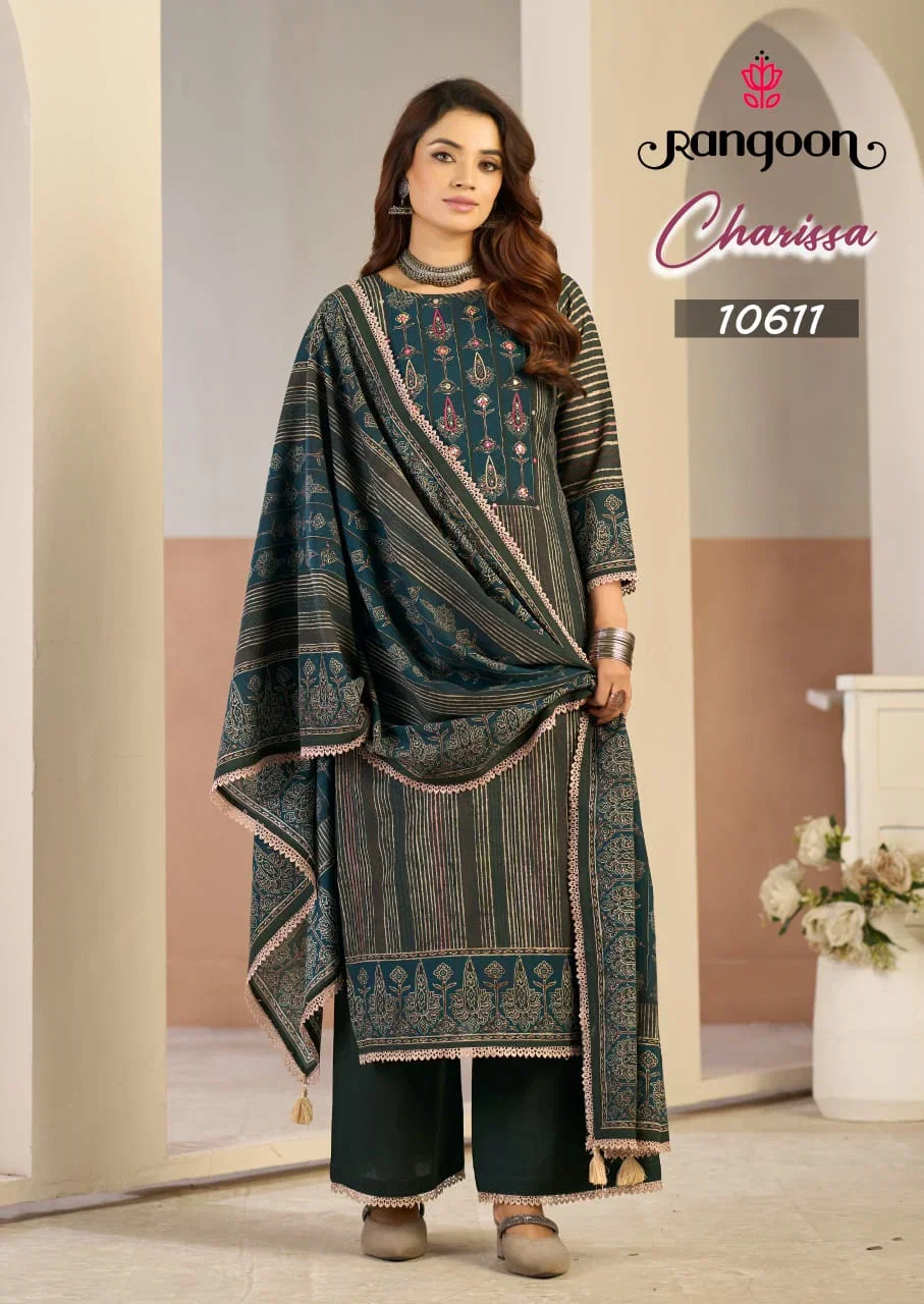 Rangoon Charissa Viscose Cotton Digital Printed Kurti With Bottom Dupatta