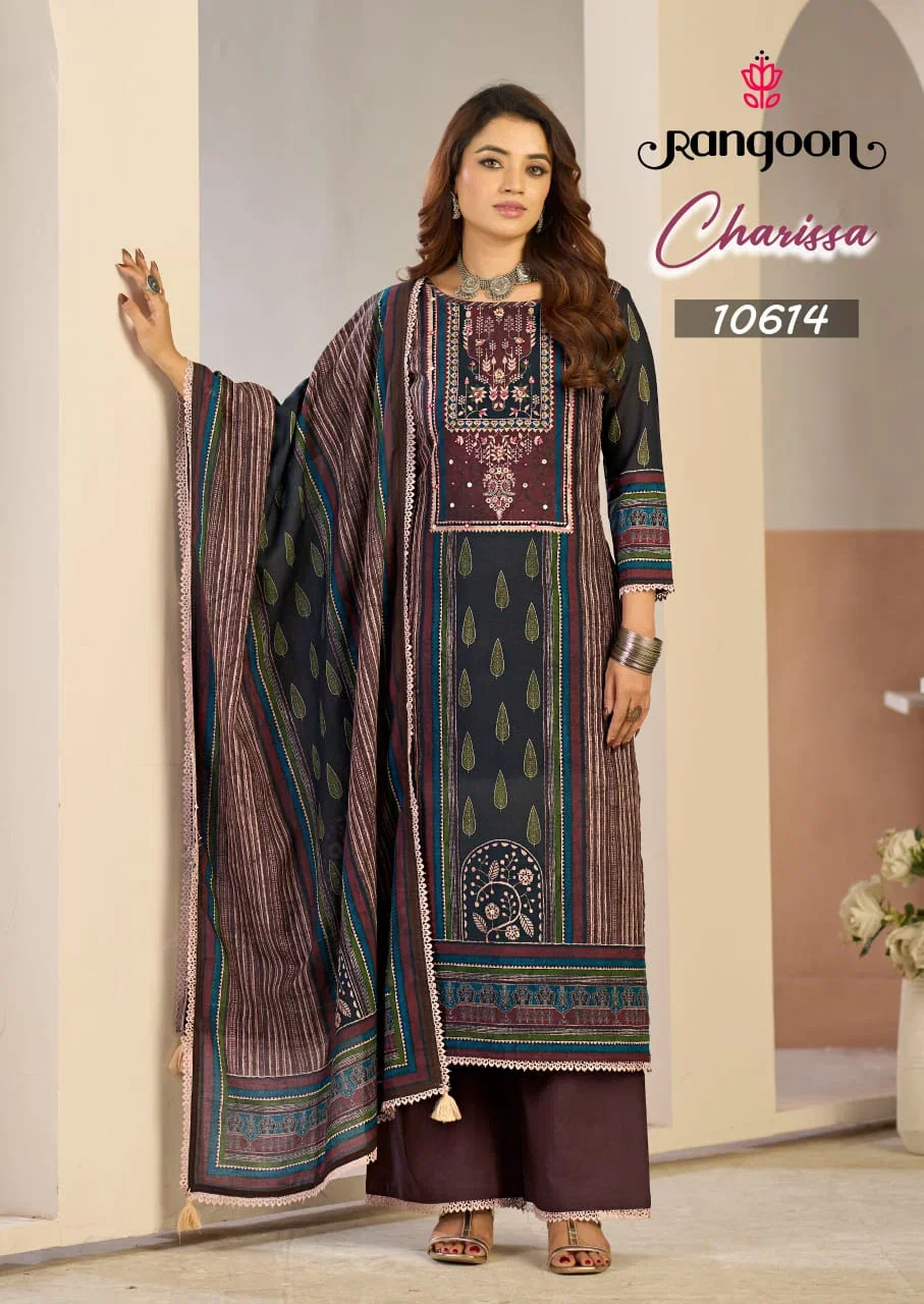 Rangoon Charissa Viscose Cotton Digital Printed Kurti With Bottom Dupatta