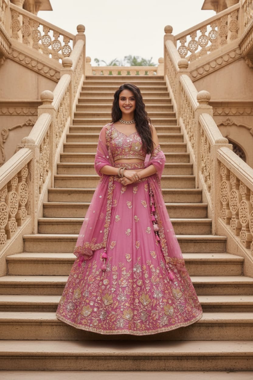 Center 292 Fandy Semistitched With Canvas And Cancan Lehenga