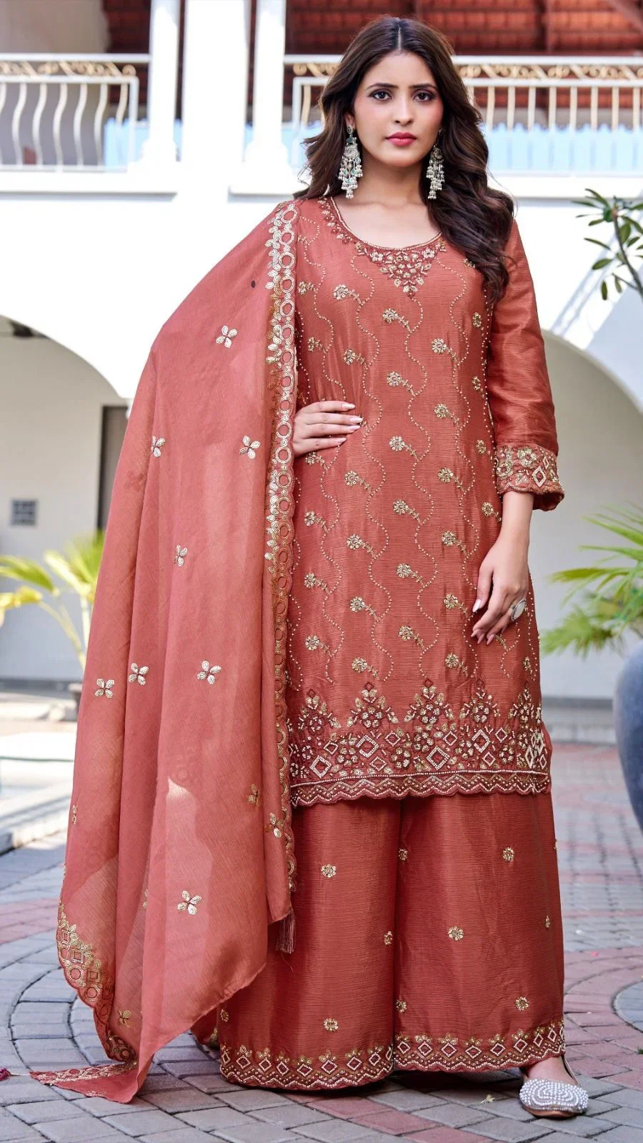 Bilqis B 267 A To D Readymade Chinon Embroidered Pakistani Salwar Kameez