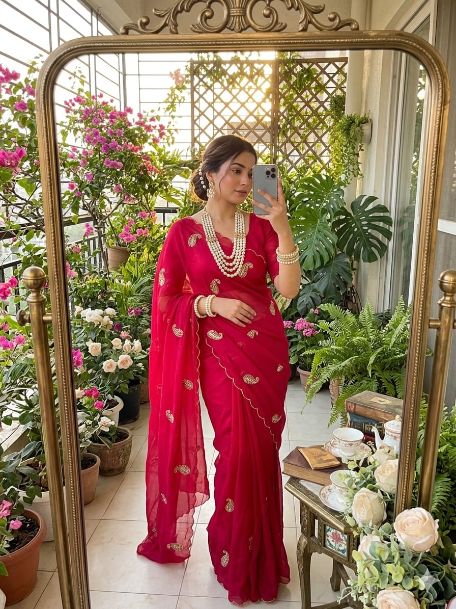 Lekha Sur Jasmine Very Soft And Elegant Rich Look Rangoli Sartin Saree