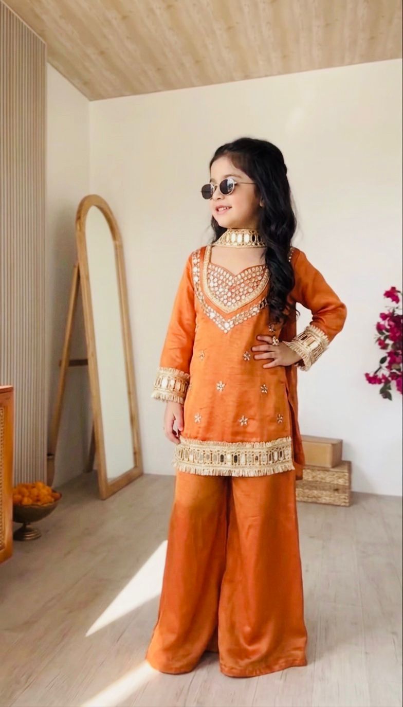 Lekha Sur SRK 5326 Fendy Silk Embroidery Work With Real Mirror Work Kids Collection