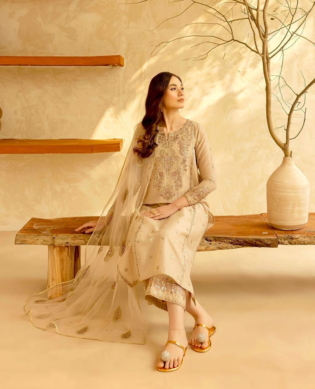 Lekha Ladlo 035 Heavy Pur Roman Silk With Embroidery Readymade