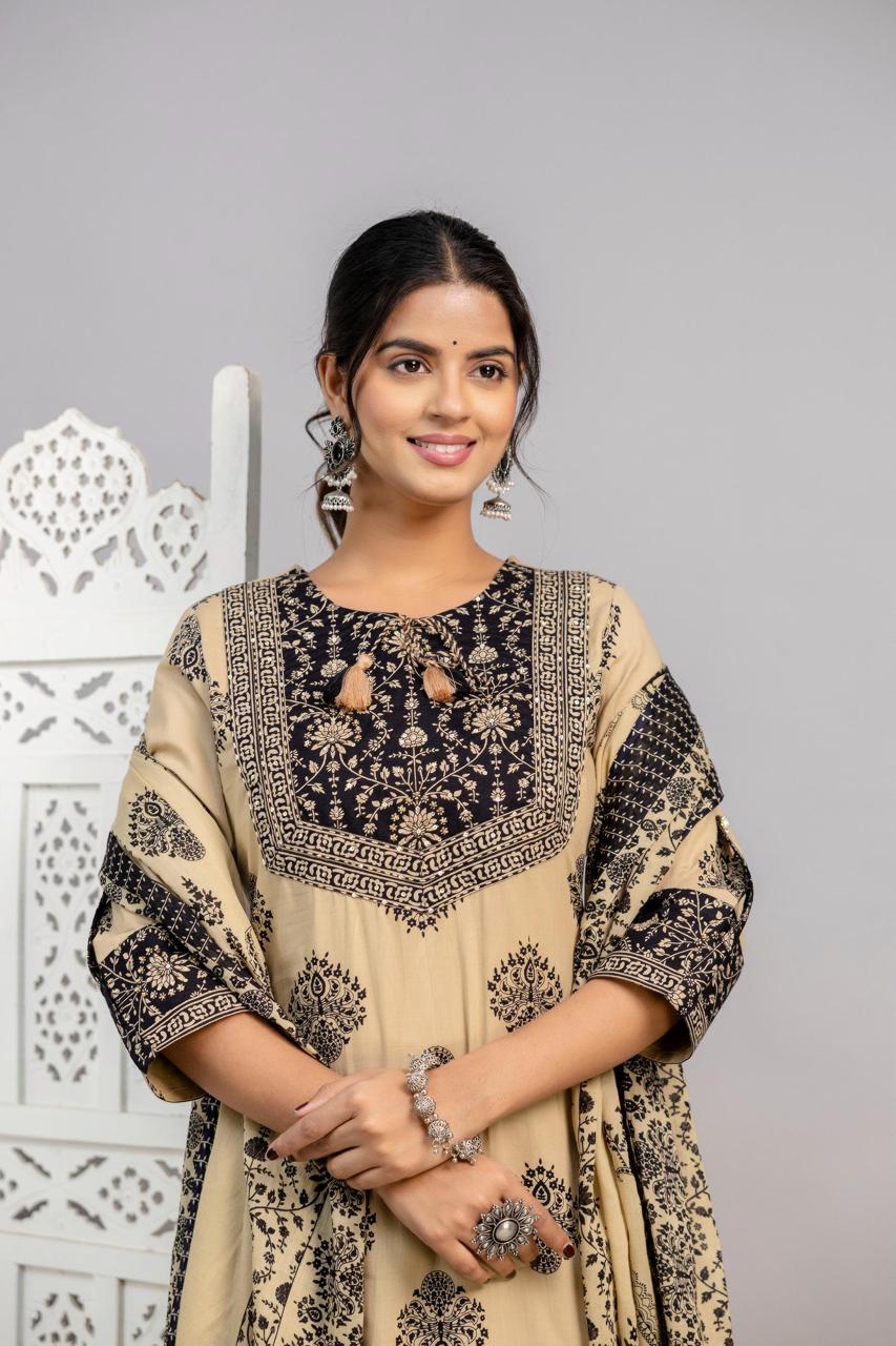 Naisha K 875 Cotton Kurti With Bottom Dupatta