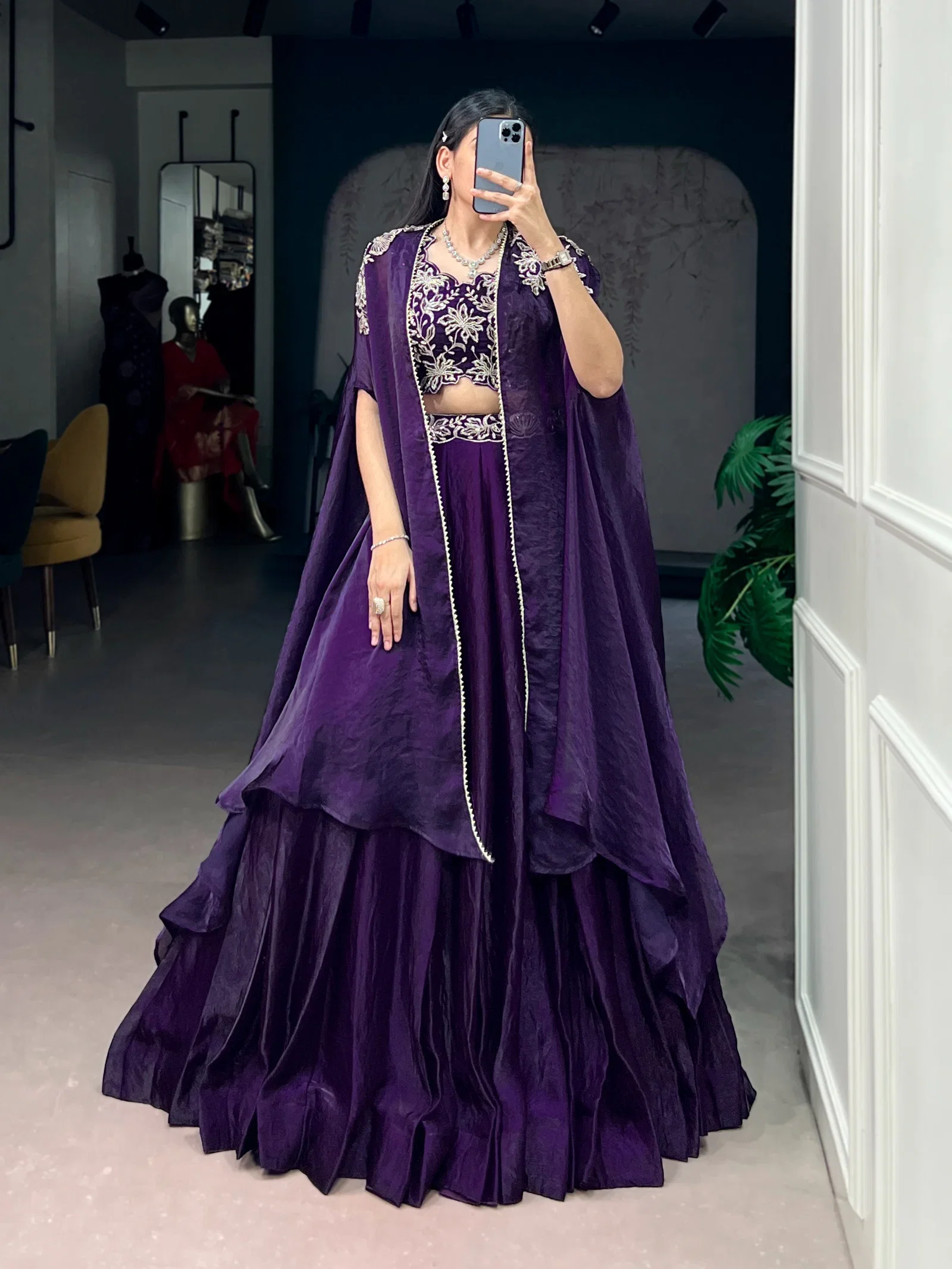 Lekha YF 1455 Fendy Silk Thread Embroidered Indo Western Lehenga