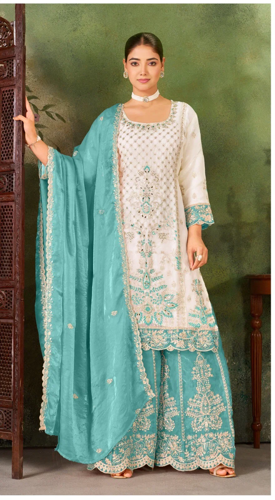 Khas 4518 A To D Fandy Silk With Embroidery Work Readymade Pakistani Salwar Kameez