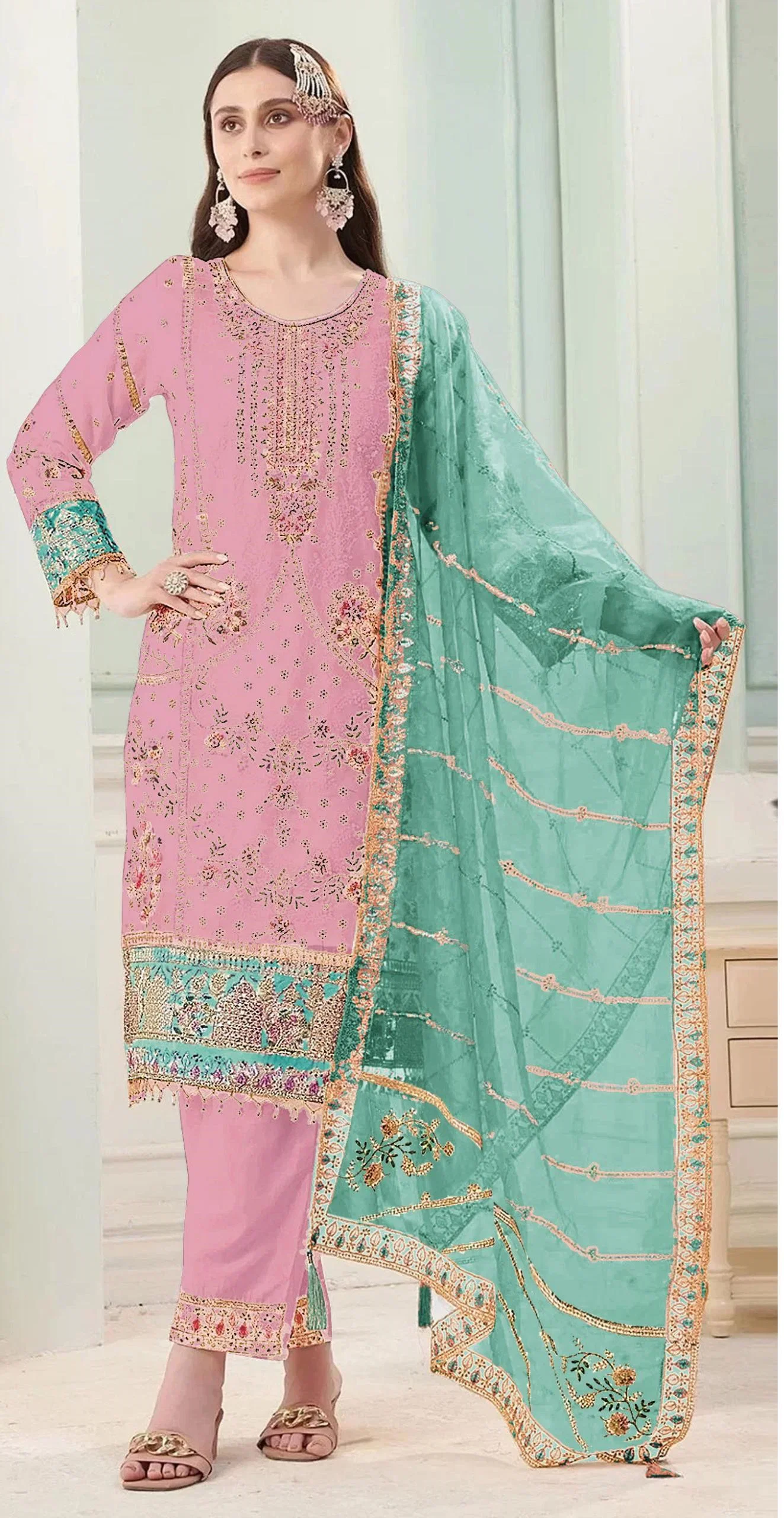 Bilqis B 276 A To D Chiffon Embroidered Readymade Salwar Kameez Collection