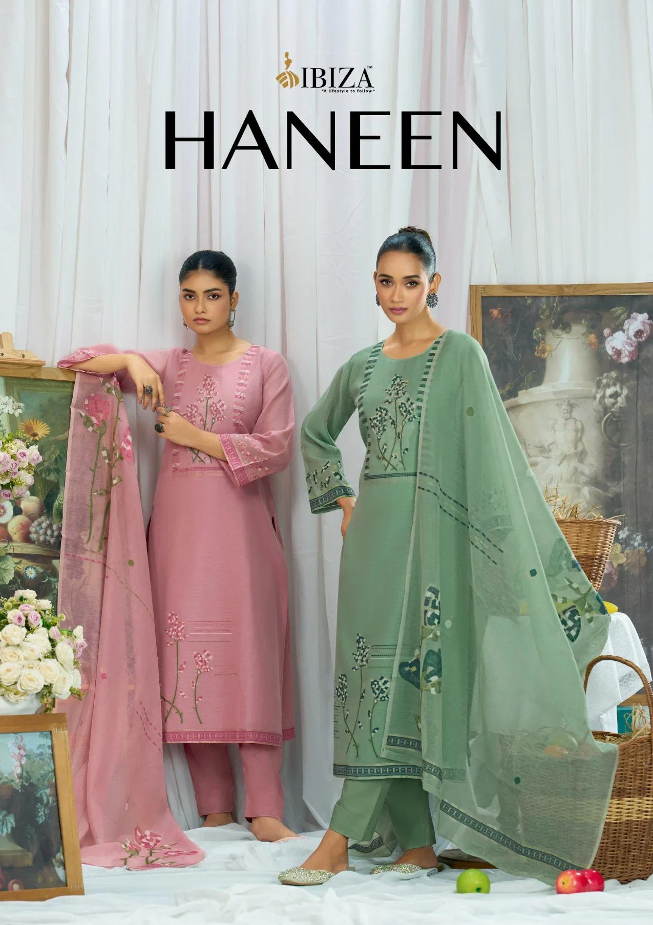 Ibiza Haneen Linen Cotton Embroidered Salwar Kameez