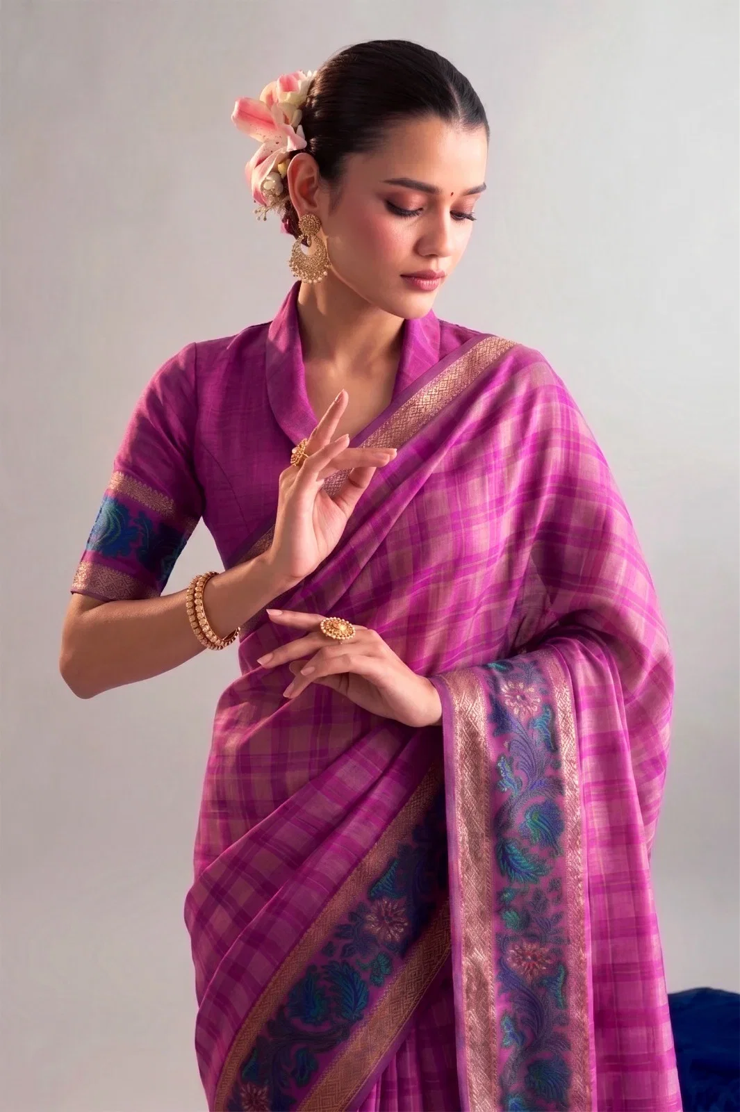 Lekha YF 7035 A Polyester Viscose Chanderi Printed Saree Collection