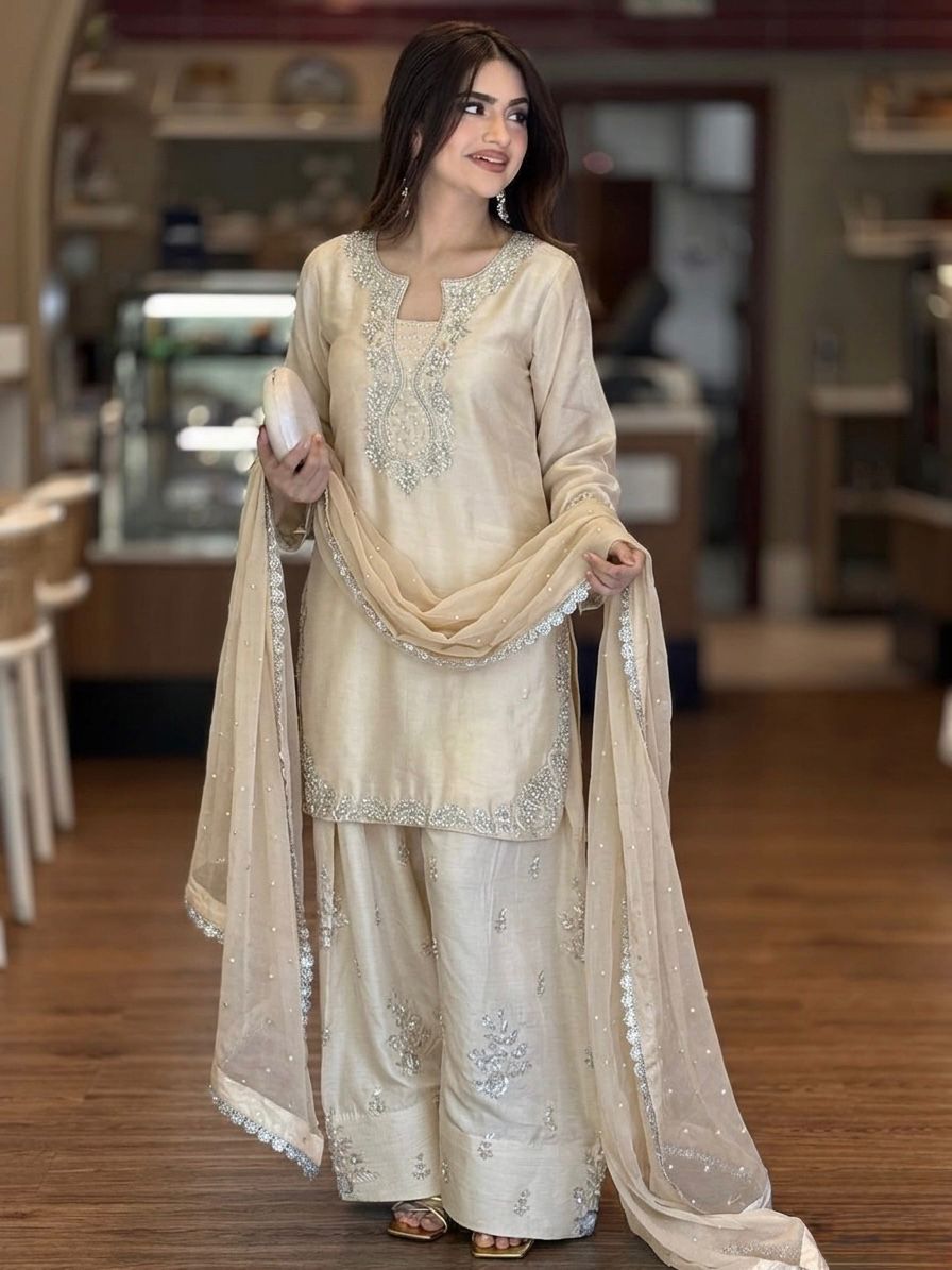 Lekha Ladlo 040 vol 2 Pure Roman Glass Sillk With Embroidery Readymade
