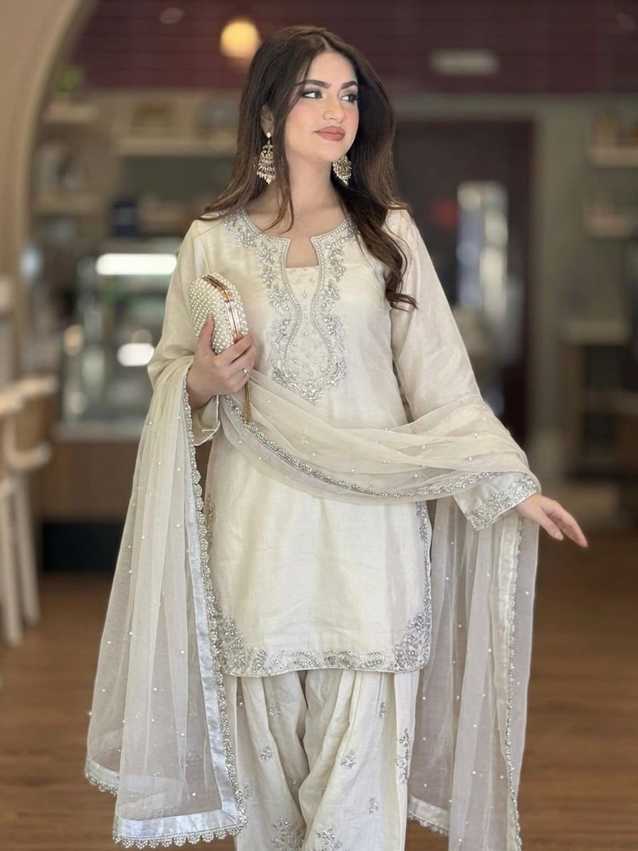 Lekha Ladlo 040 vol 2 Pure Roman Glass Sillk With Embroidery Readymade