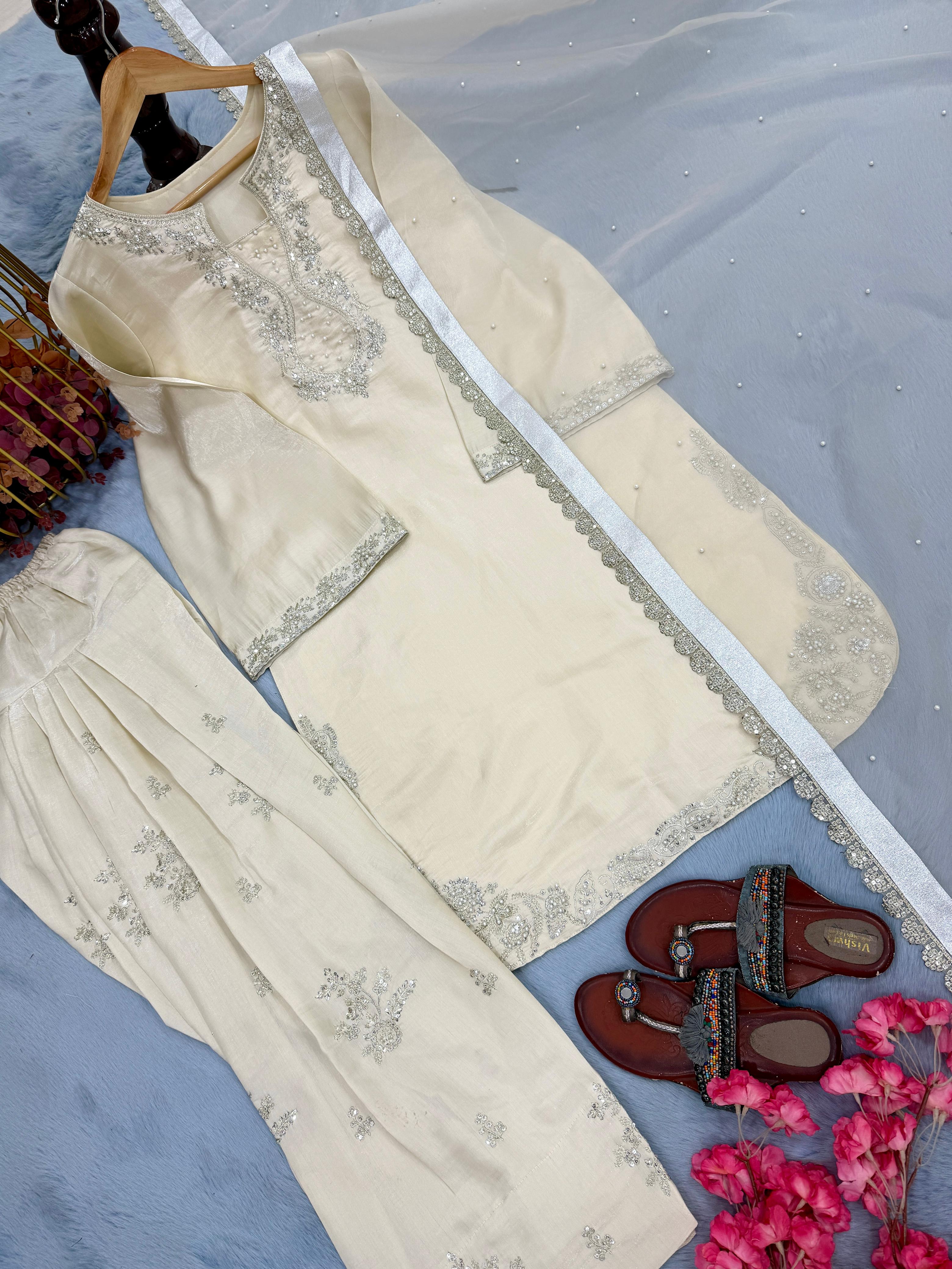 Lekha Ladlo 040 vol 2 Pure Roman Glass Sillk With Embroidery Readymade