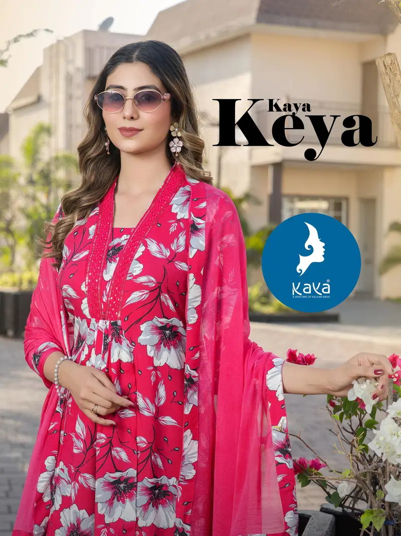 Kaya Keya Rayon Printed Kurti With Bottom Dupatta
