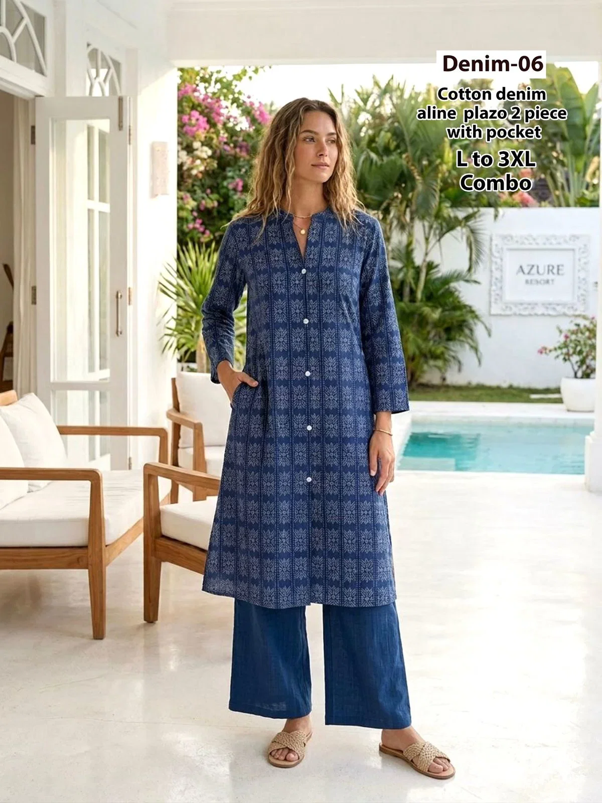 Denim D No 01 To 5 Cotton Denim A Line Kurti With Bottom Collection