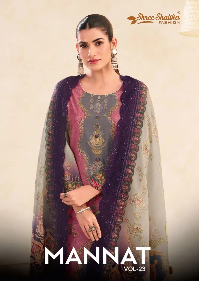 Shree Shalika Mannat Vol 23 Lawn Cotton Digital Print Dress Material