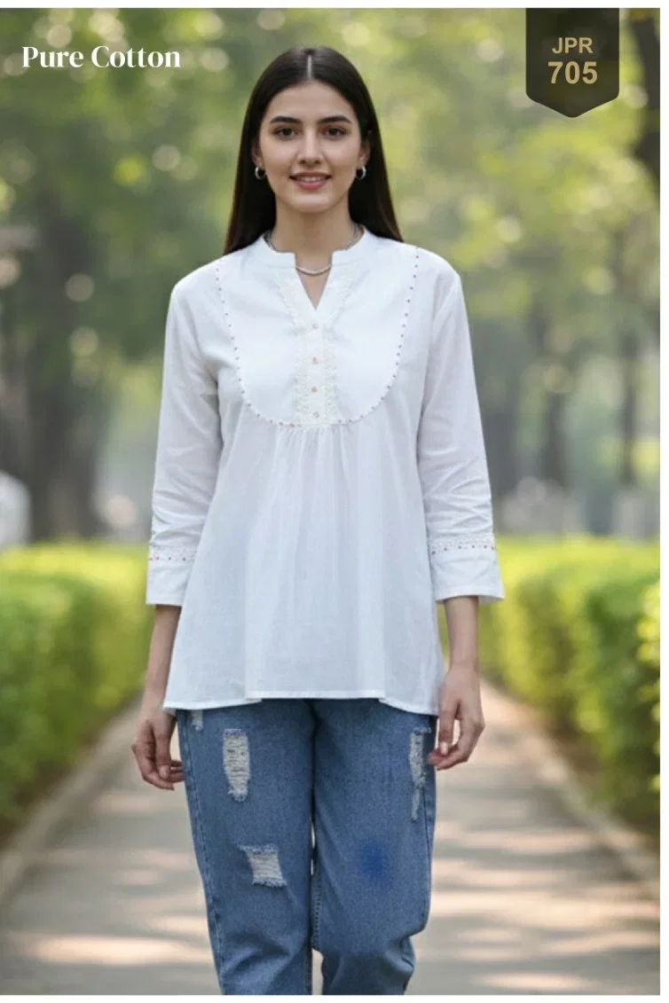 Trendy Prisha Cambric Cotton Printed Tops Collection
