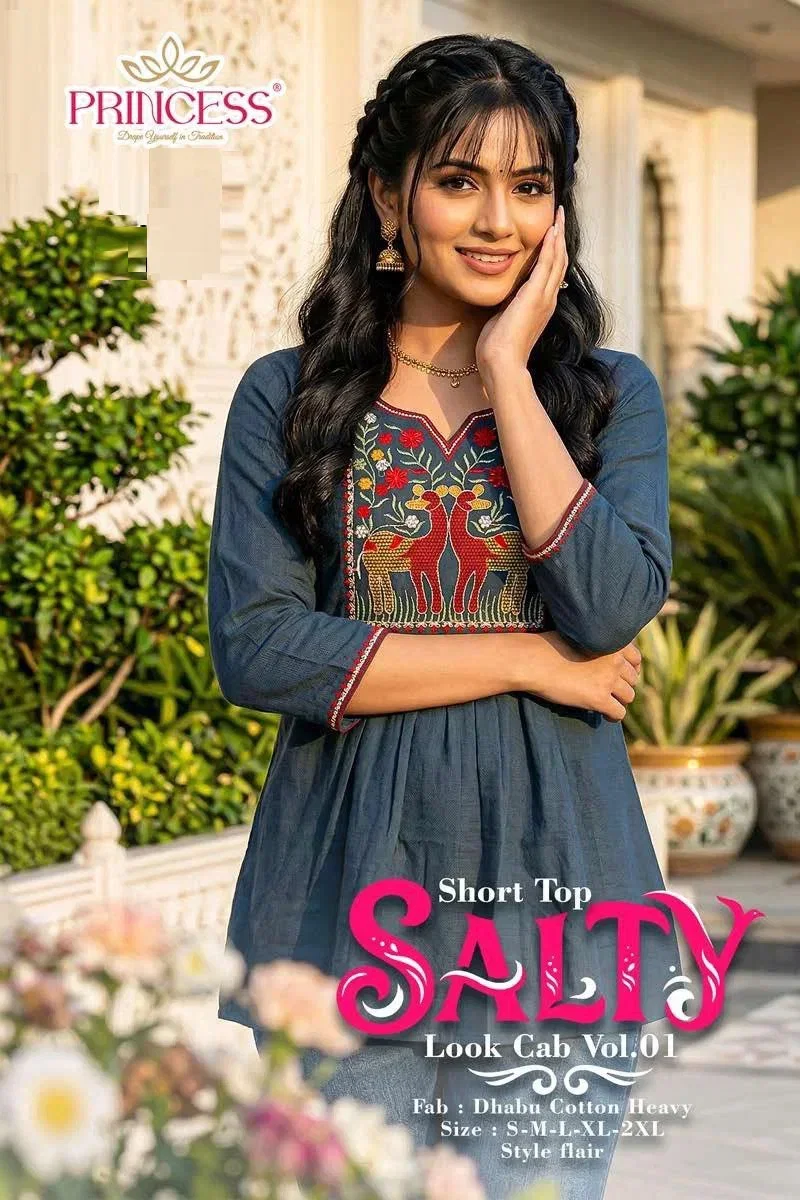Princess Salty Vol 1 Dhabu Cotton Daily Wear Short Top Collection