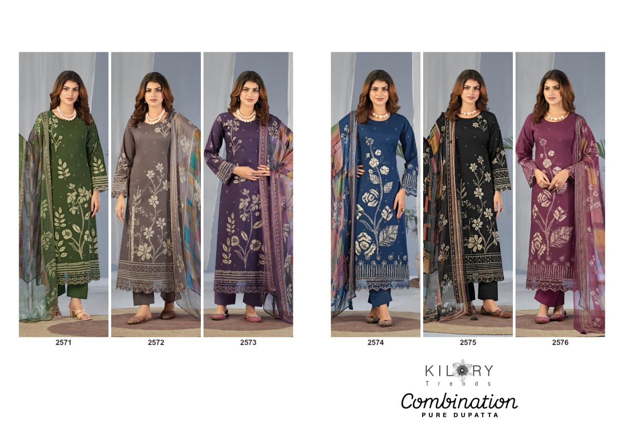 Kilory Combination Lawn Cotton Digital Foil Printed Salwar Kameez