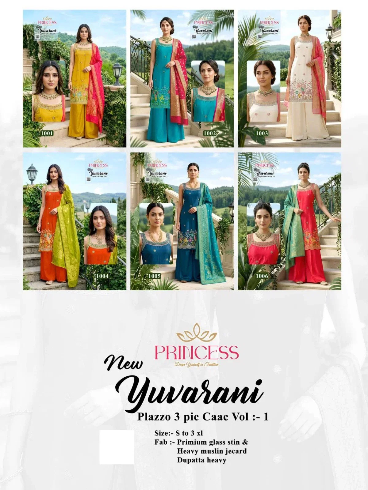 Princess New Yuvarani Glass Satin Embroidered Kurti With Bottom Dupatta